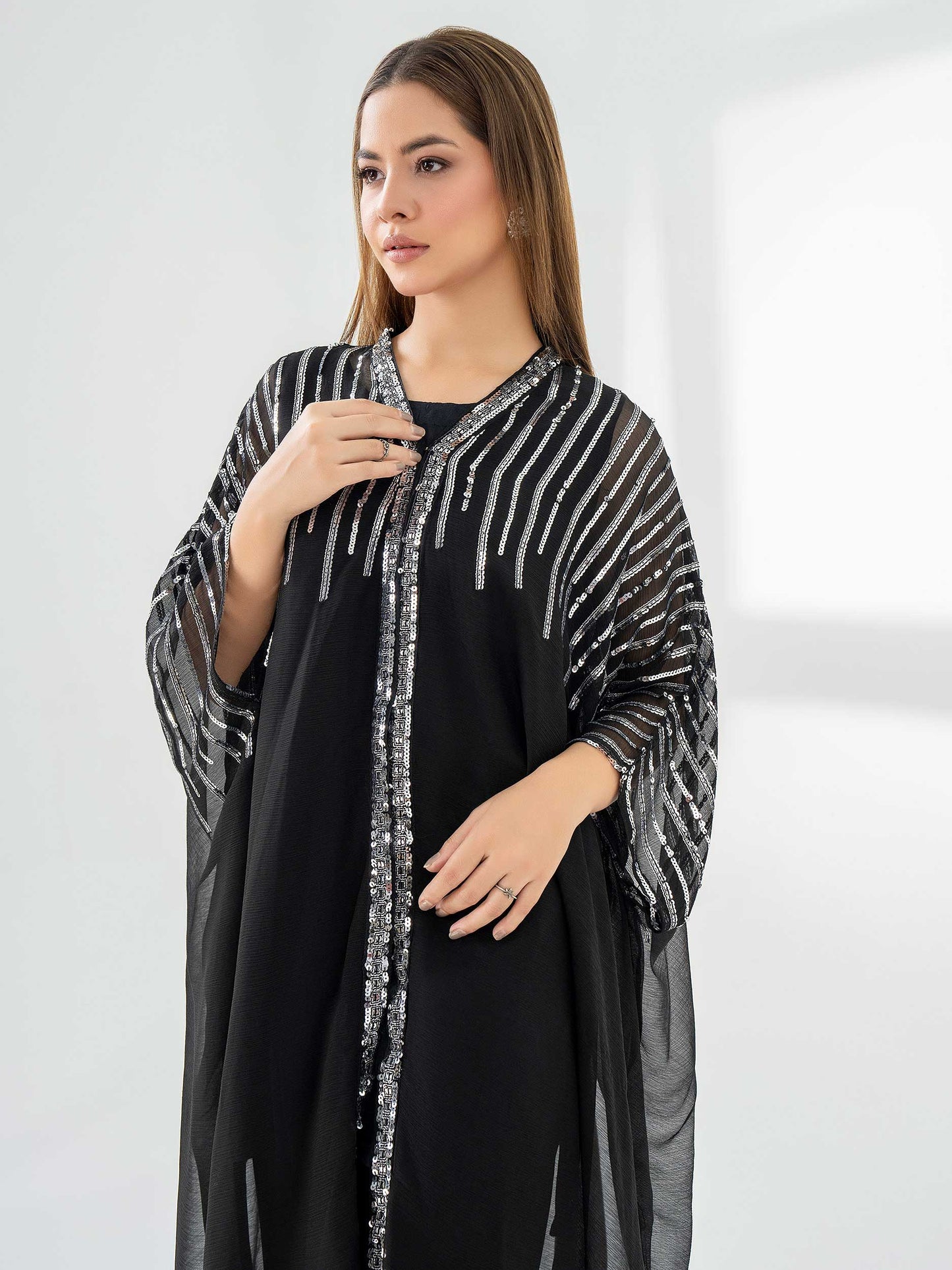 2 Piece Chiffon Suit-Embellished (Pret)