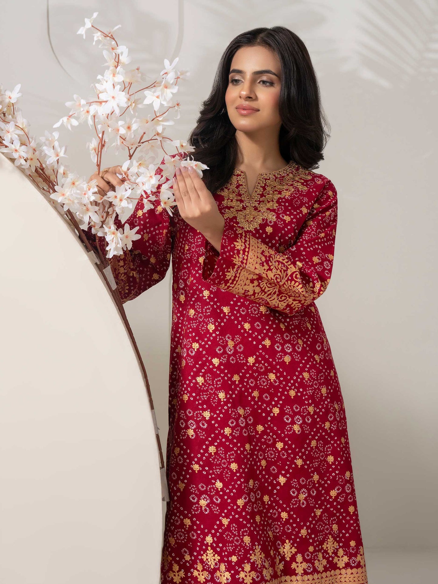 2 Piece Cambric Suit-Embroidered (Pret)