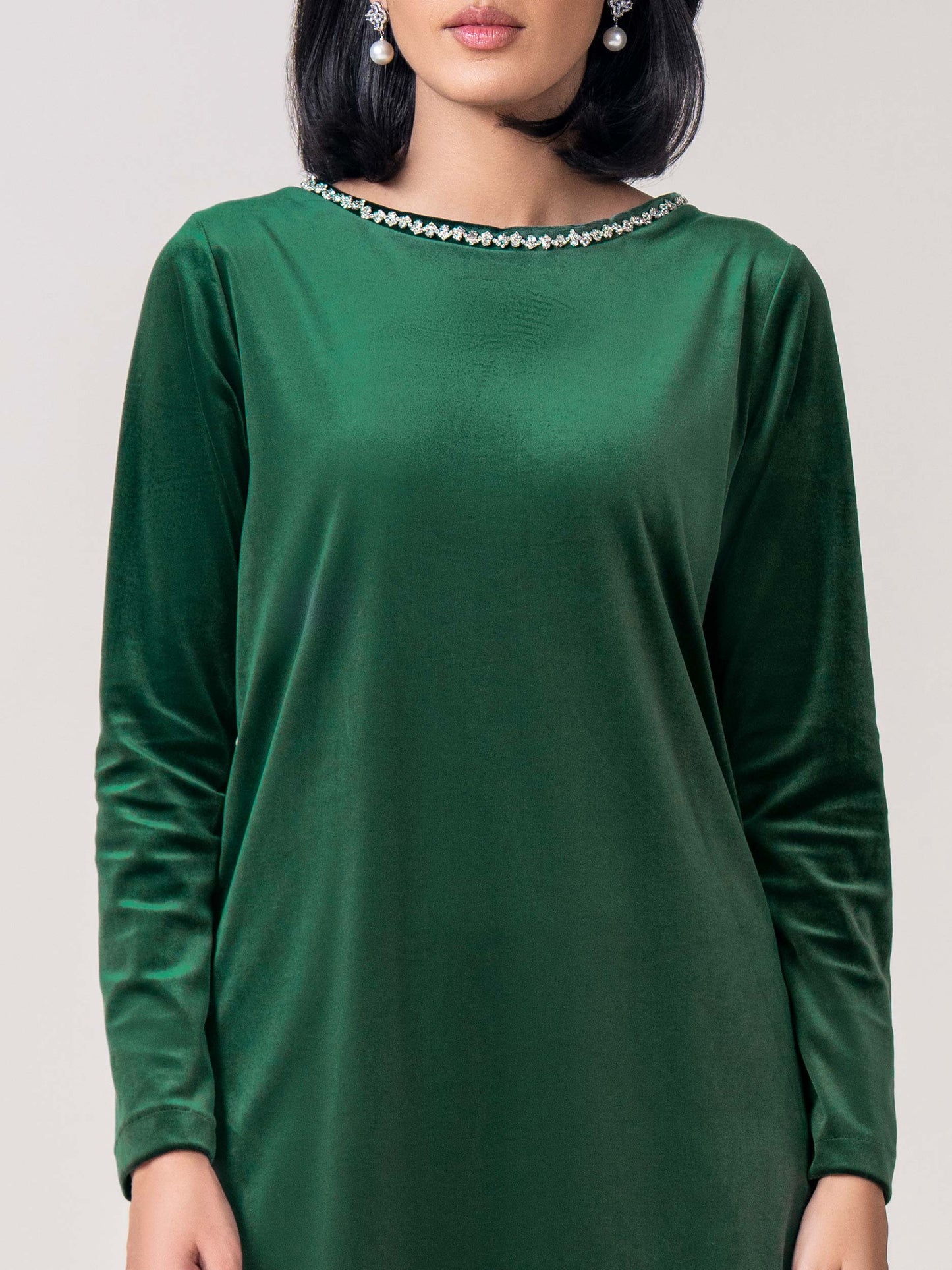 Velour Co-ord Set- Embroidered