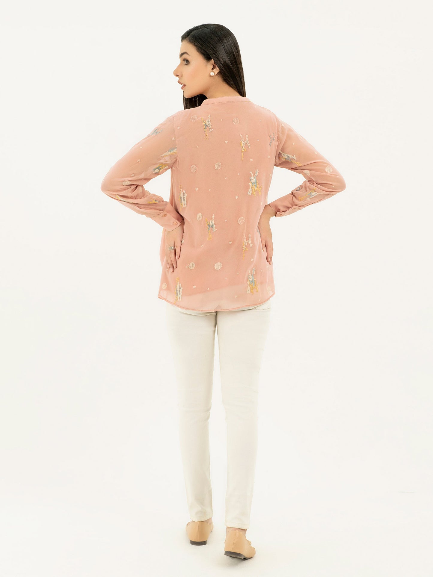 Embroidered Chiffon Top
