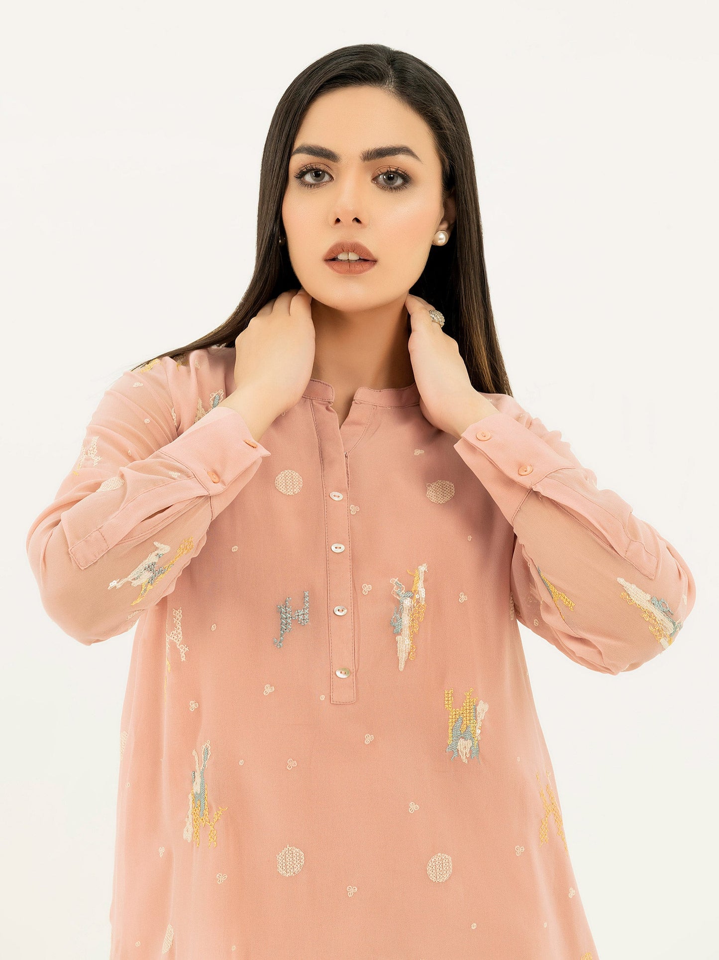Embroidered Chiffon Top
