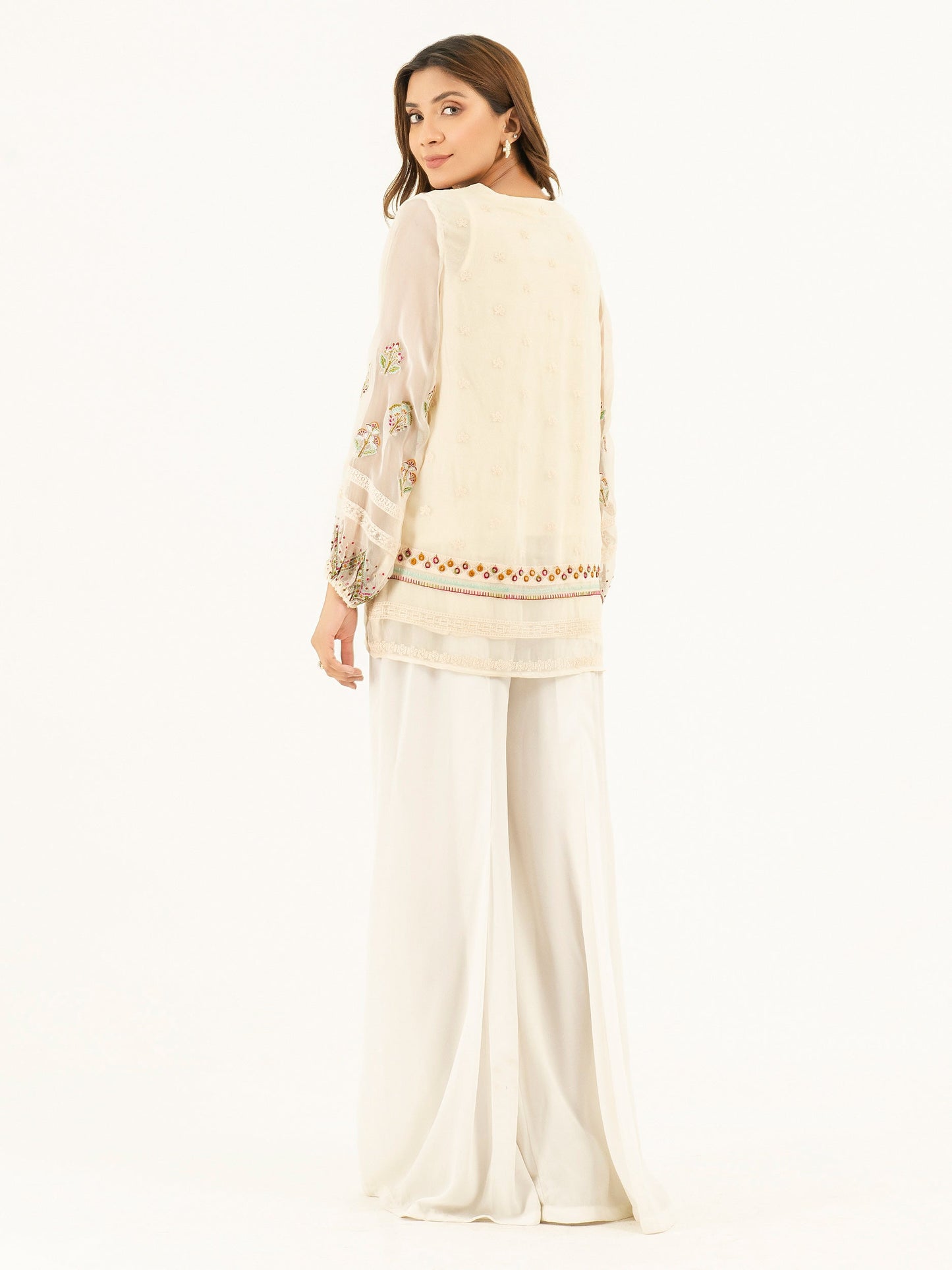 Embroidered Chiffon Kurti