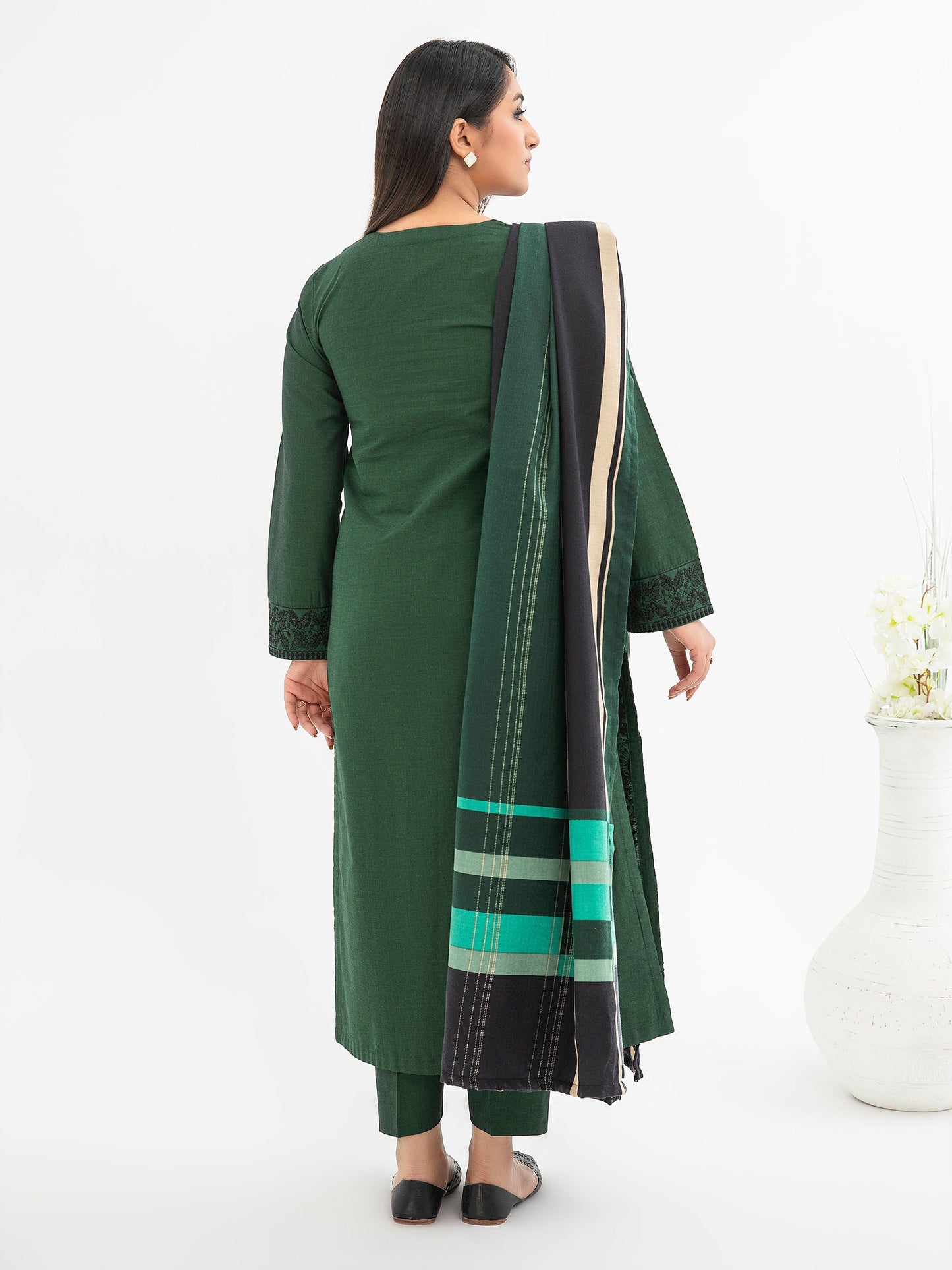 3 Piece Yarn Dyed Suit-Embroidered(Pret)