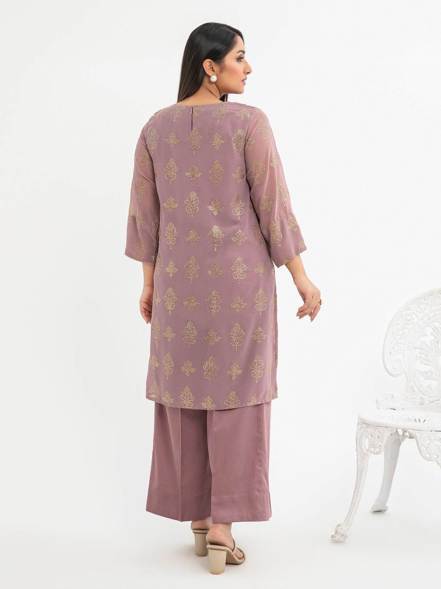 2 Piece Chiffon Suit-Embroidered (Pret)