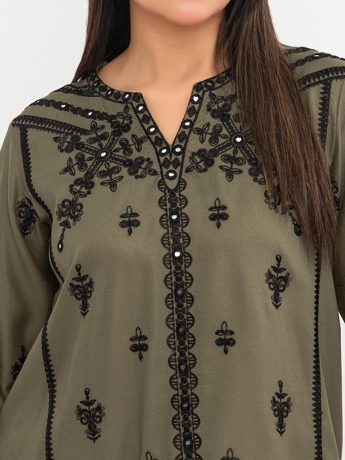 Crepe Kurti-Embroidered (Pret)