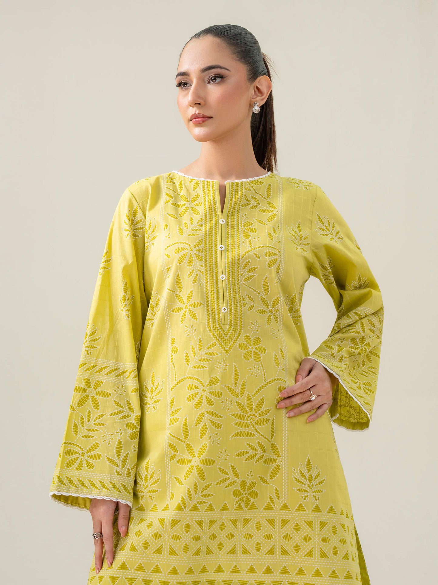 Lawn Kurti-Paste Print (Pret)