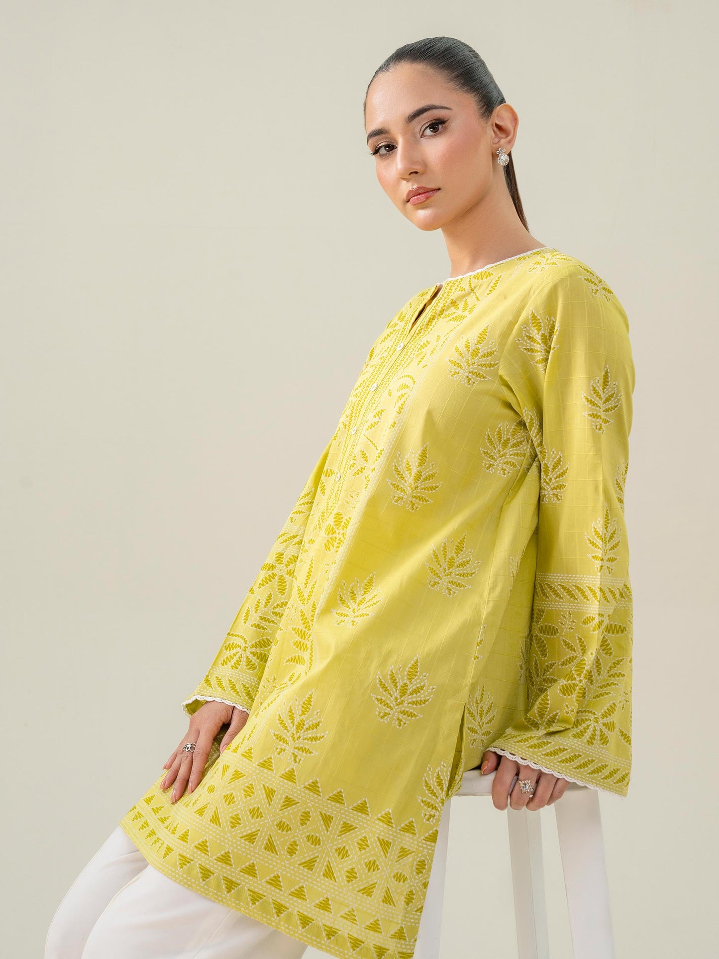 Lawn Kurti-Paste Print (Pret)