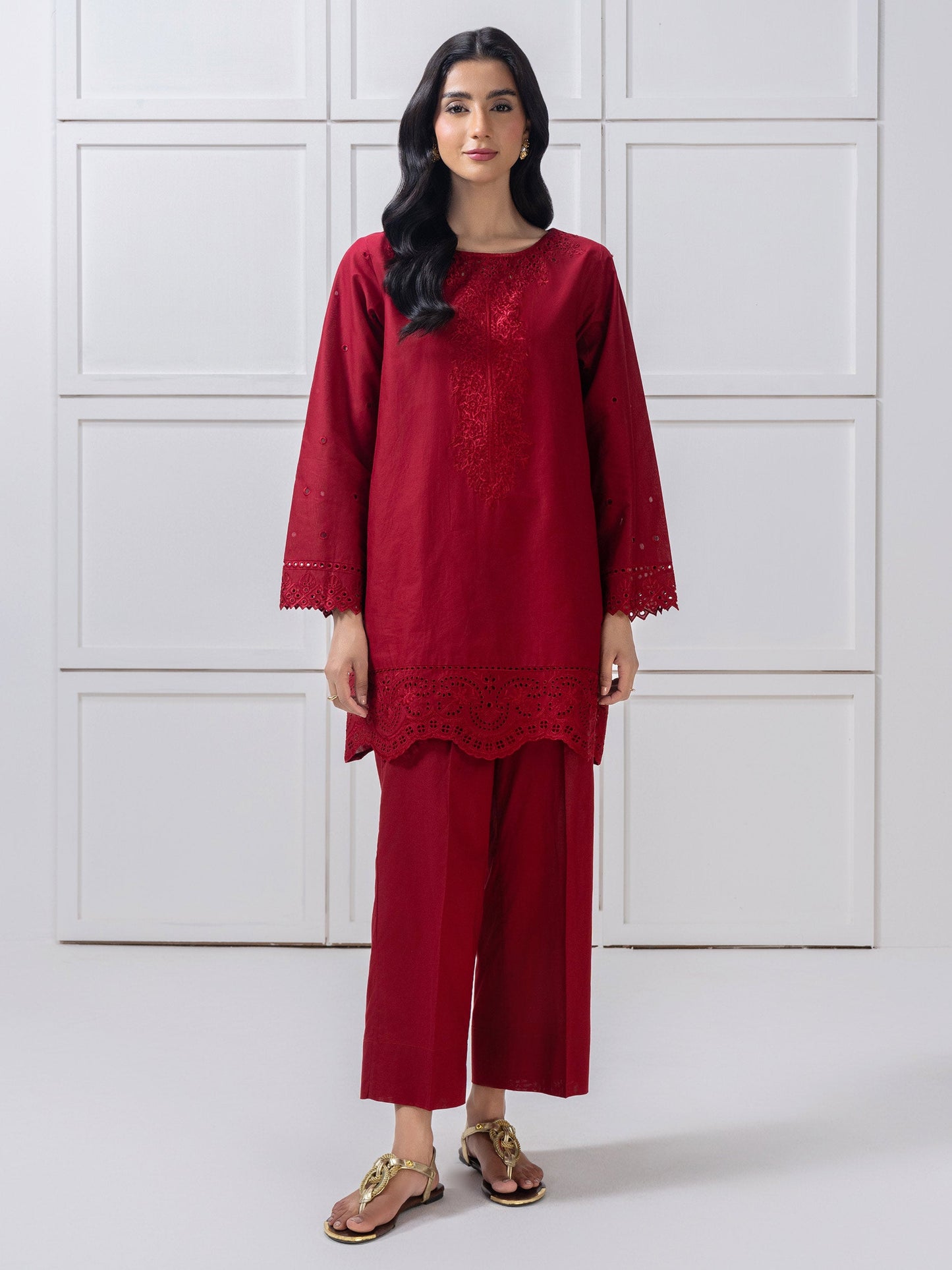 Cambric Co-Ord-Embroidered (Pret)