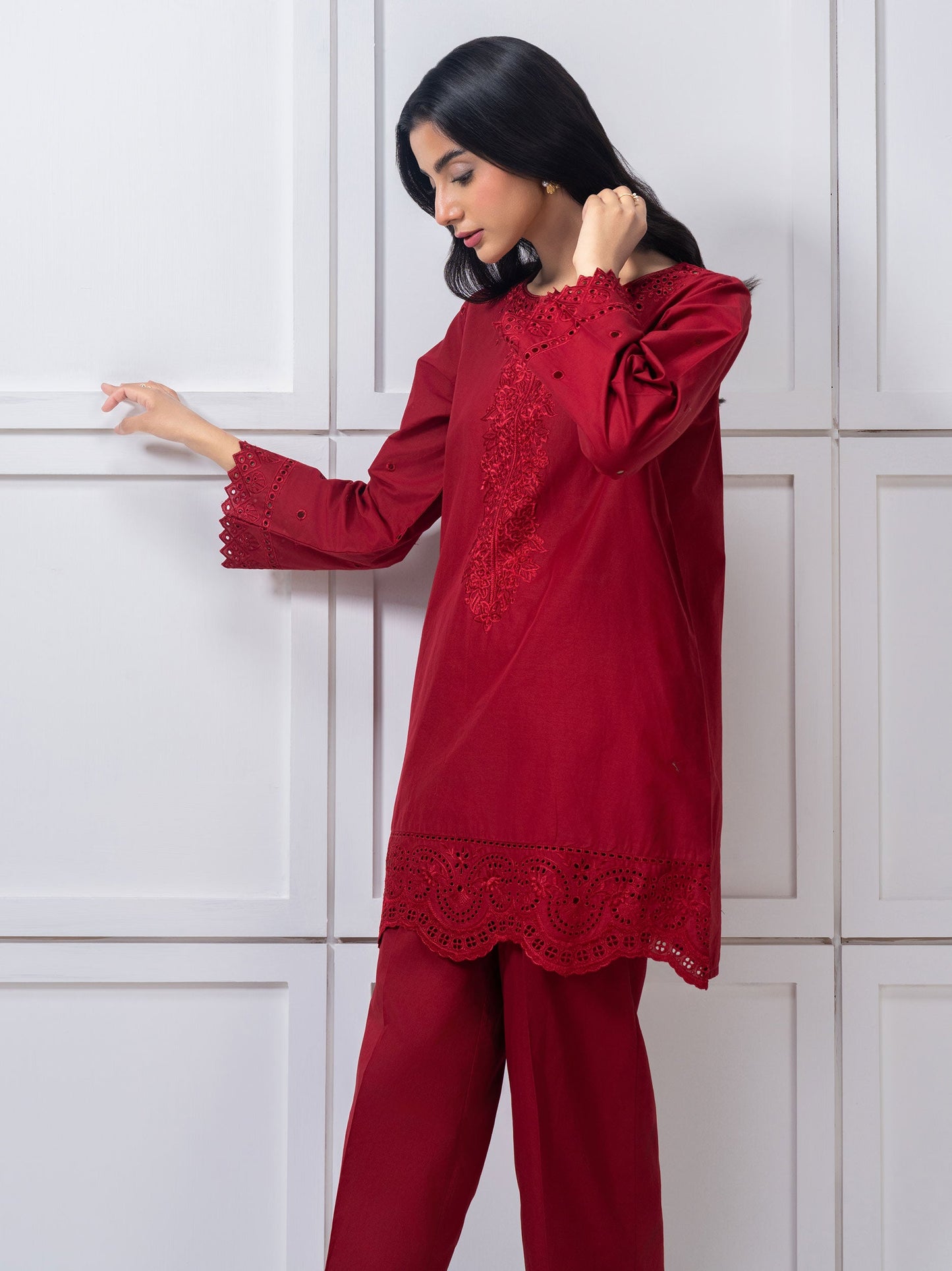 Cambric Co-Ord-Embroidered (Pret)