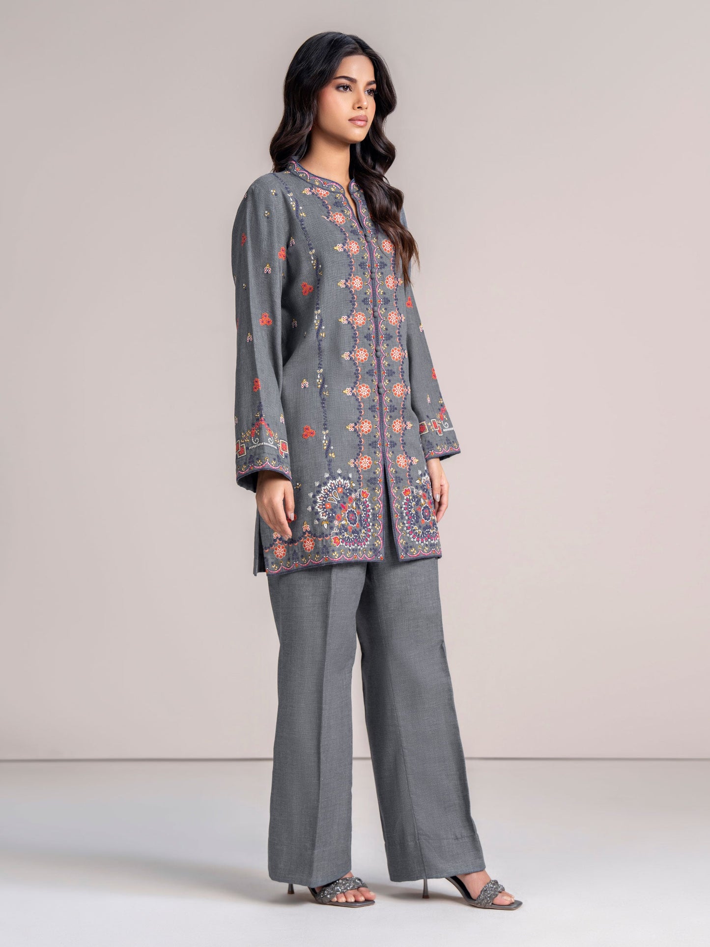 Yarn Dyed Co-ord- Embroidered