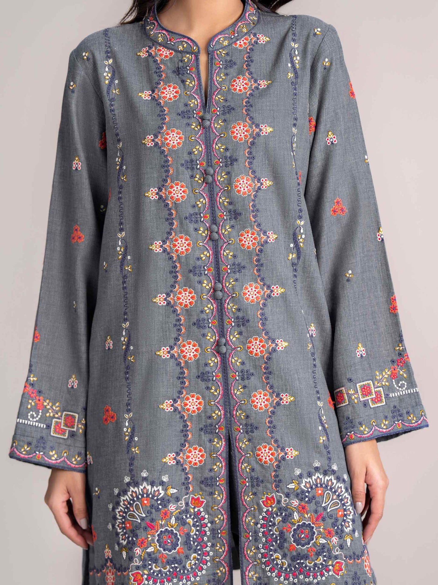 Yarn Dyed Co-ord- Embroidered