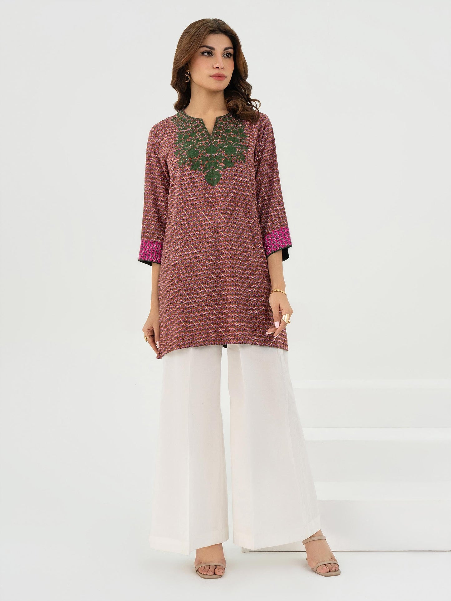 Linen Top-Embroidered (Pret)