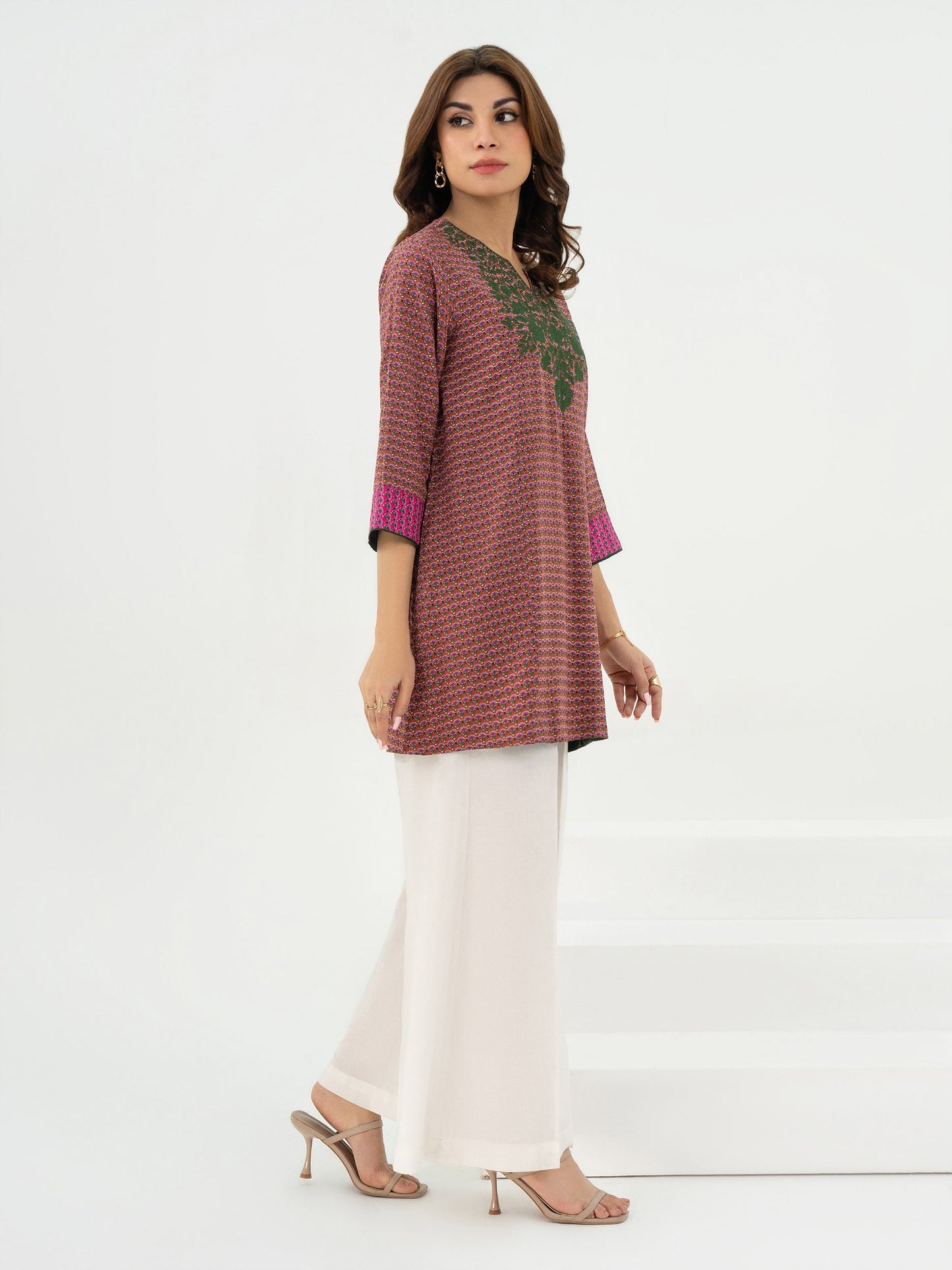 Linen Top-Embroidered (Pret)
