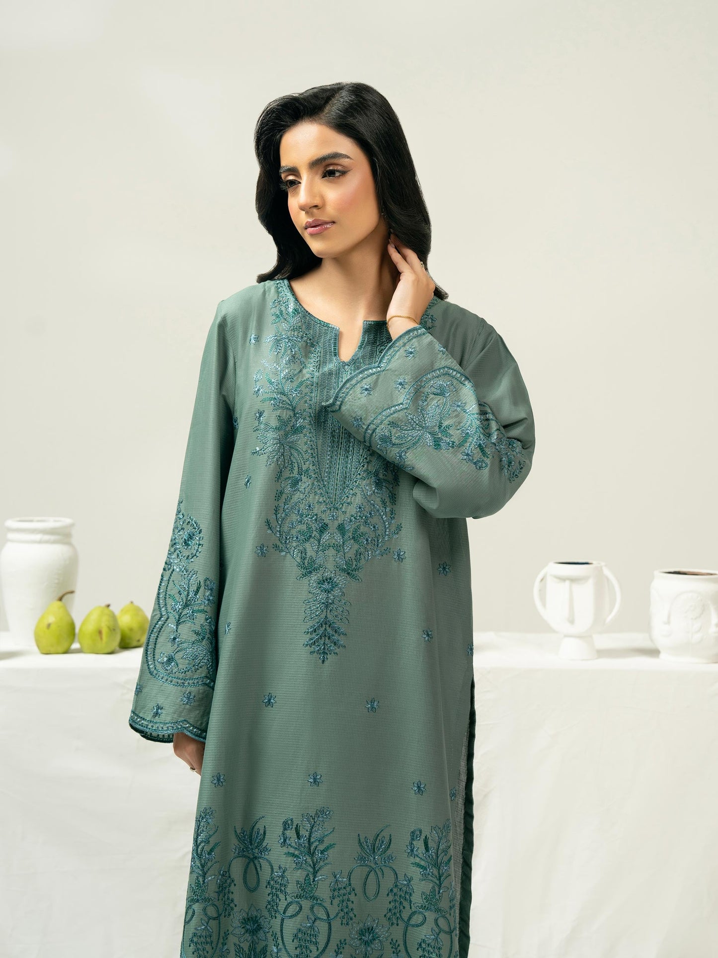 2 Piece Dobby Suit-Embroidered (Pret)