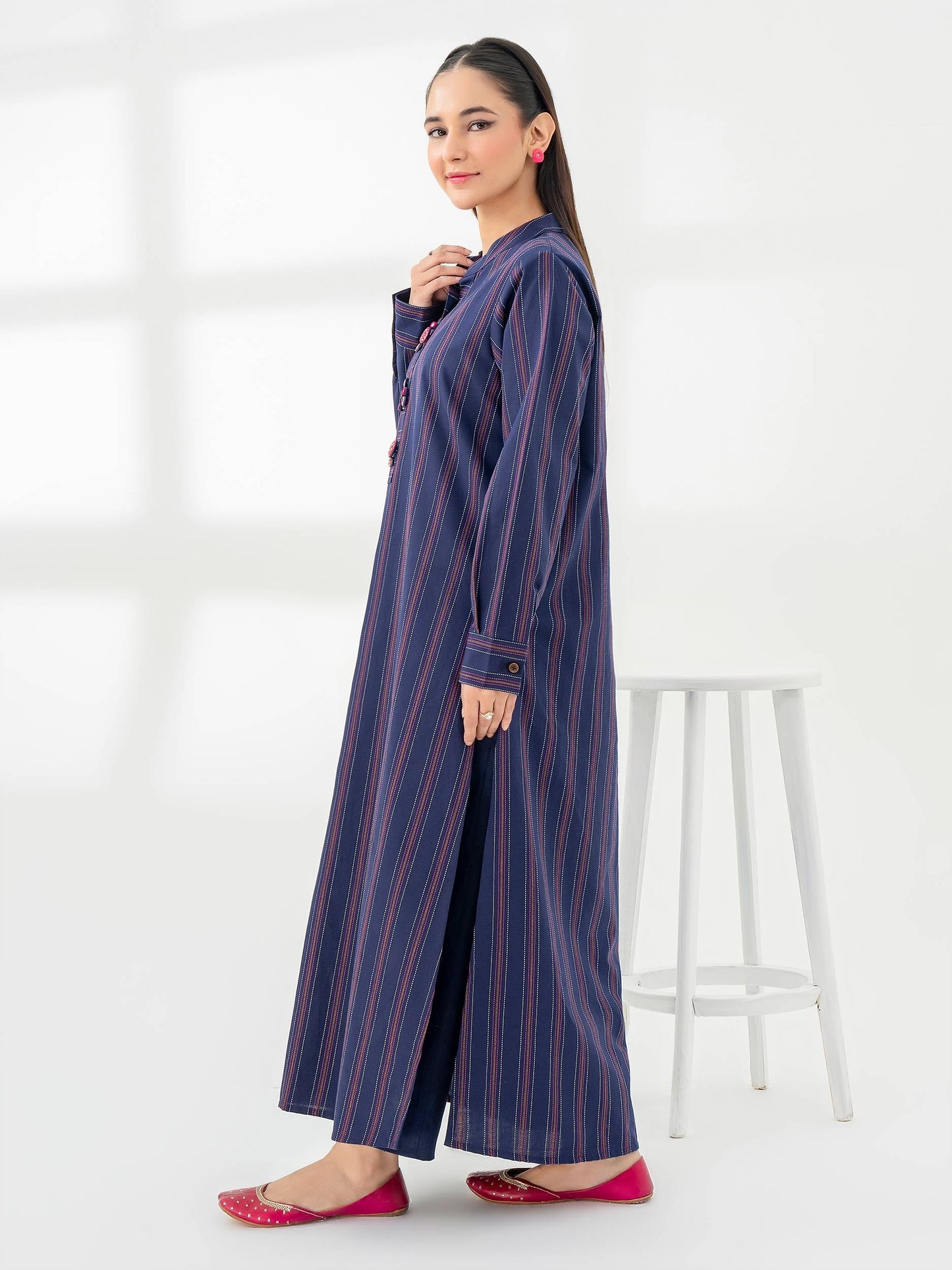 2 Piece Yarn Dyed Suit-Embroidered (Pret)