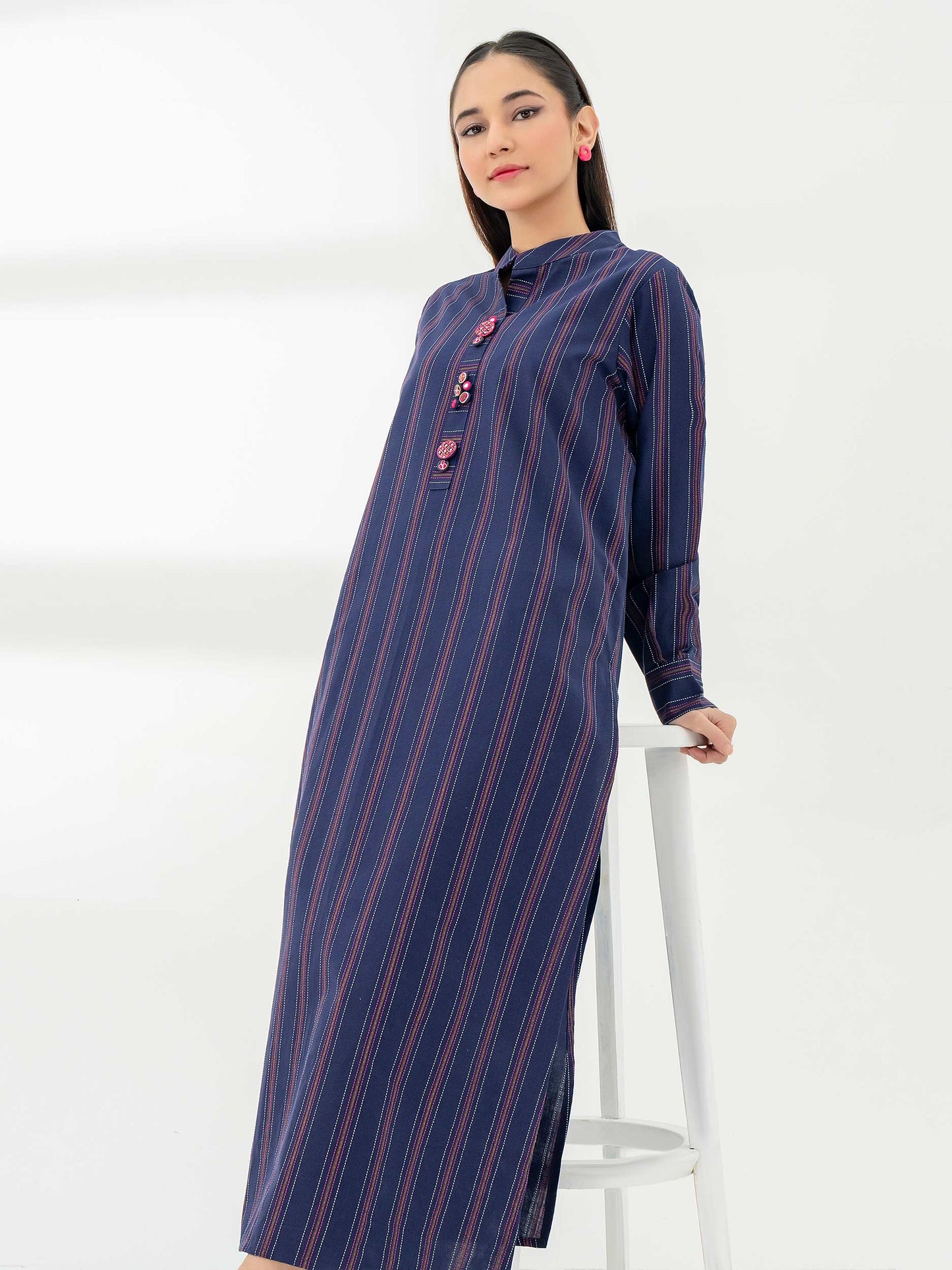 2 Piece Yarn Dyed Suit-Embroidered (Pret)