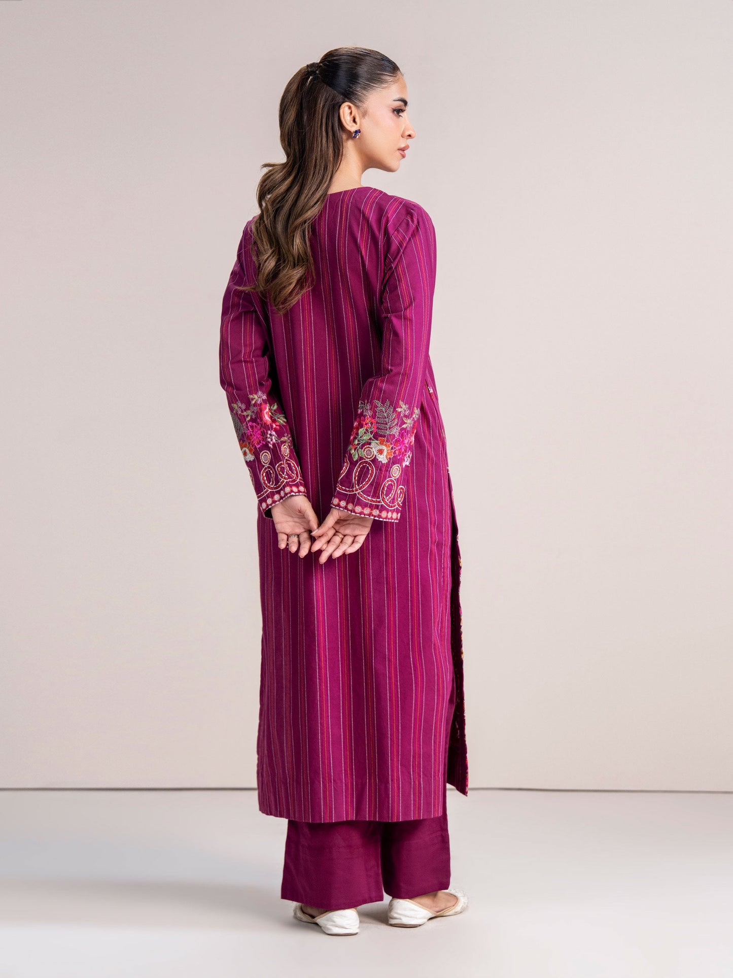 2 Piece Yarn Dyed Suit- Embroidered (Pret)