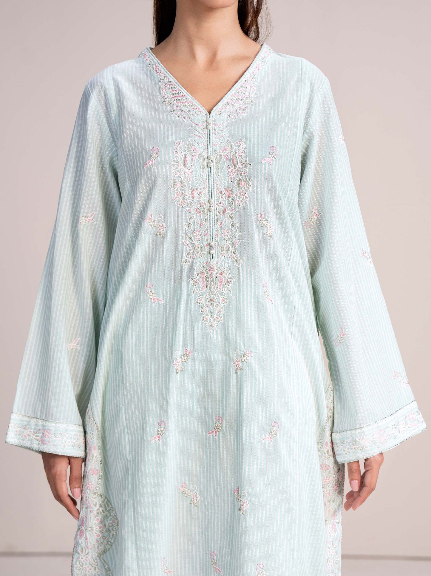 2 Piece Yarn Dyed Suit- Embroidered (Pret)