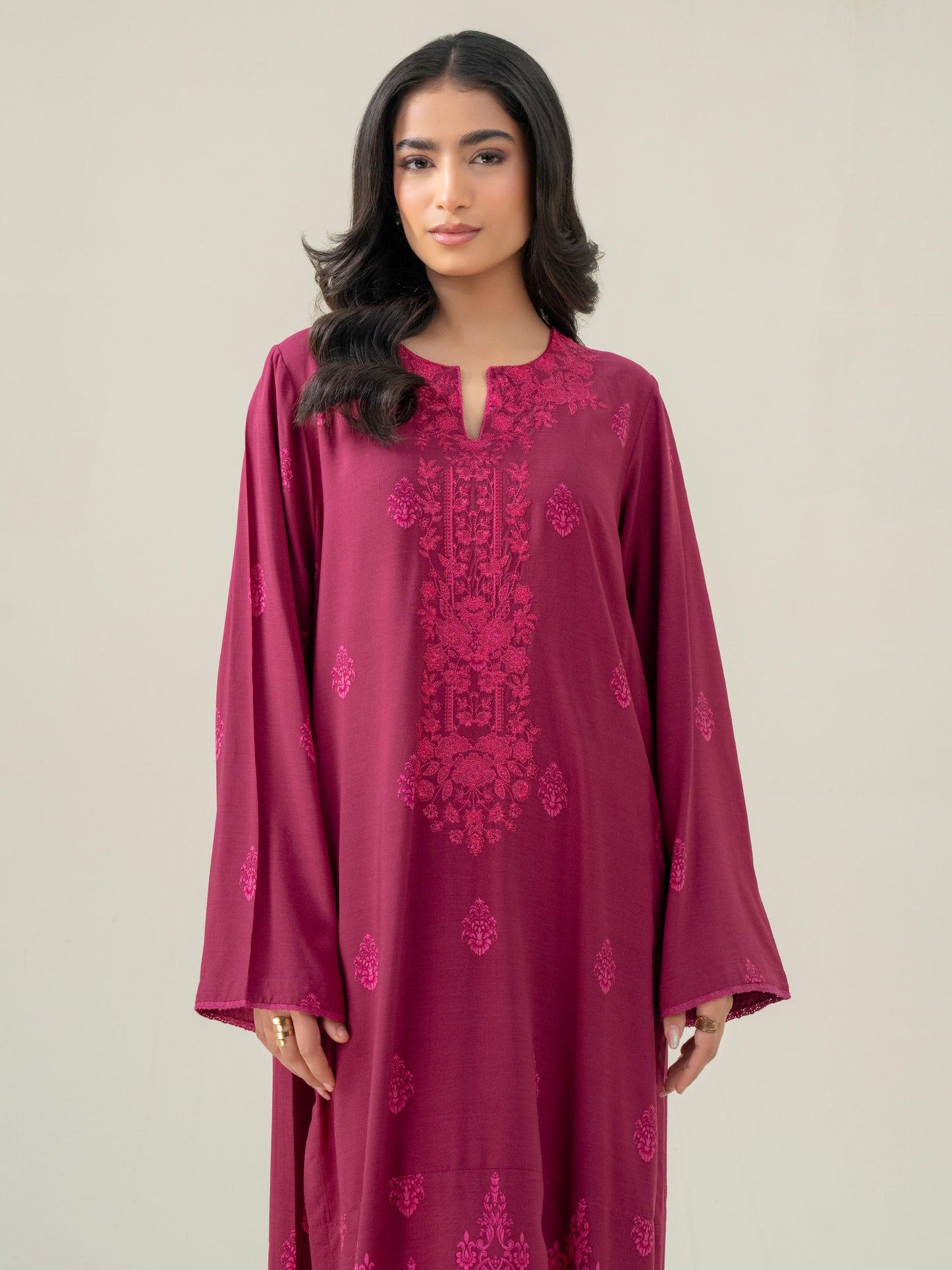 2 Piece Linen Suit-Embroidered (Pret)