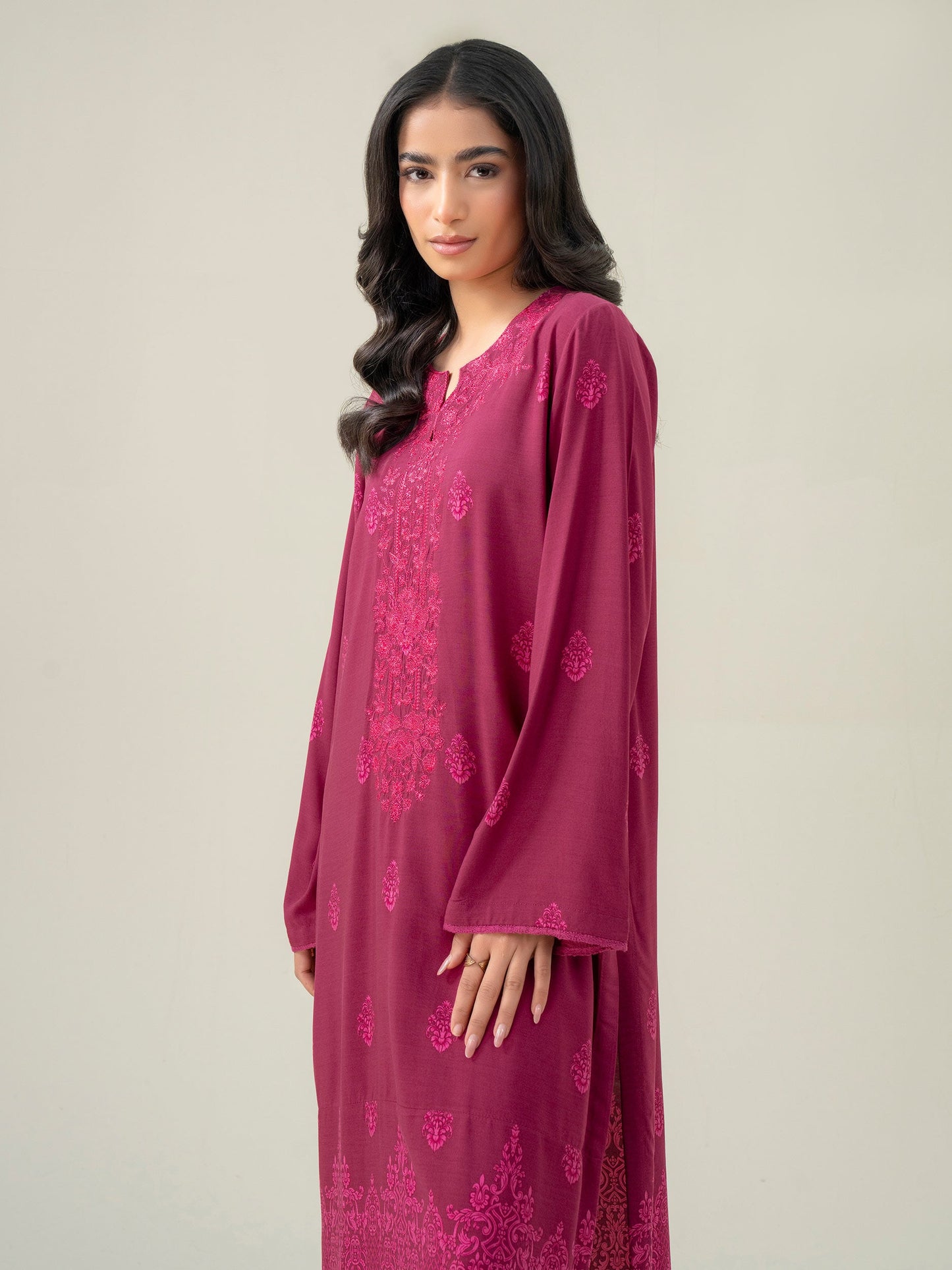 2 Piece Linen Suit-Embroidered (Pret)