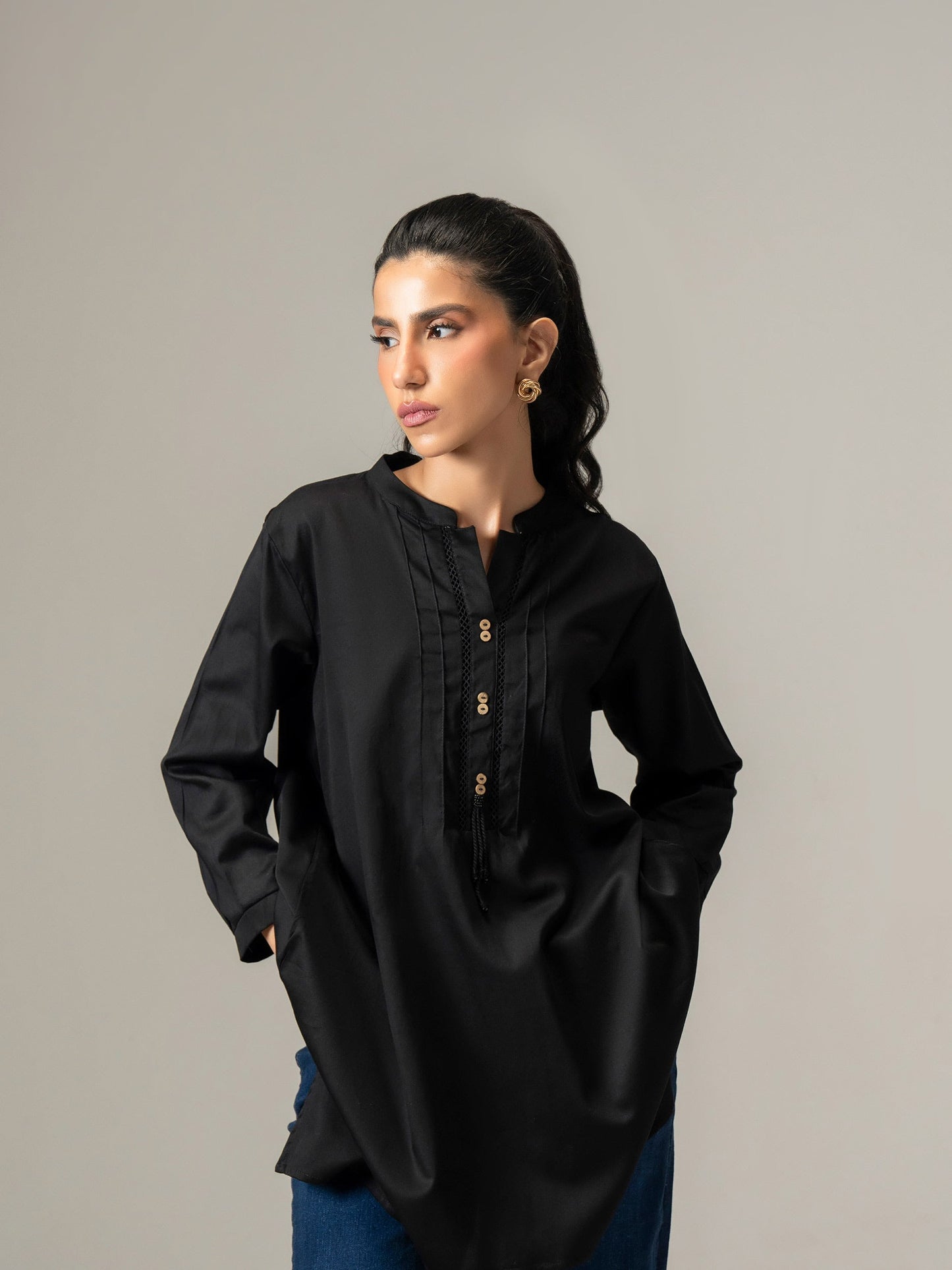 Satin Kurti-Dyed (Pret)