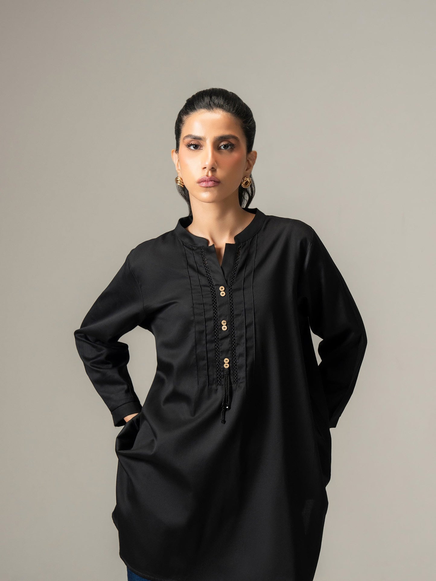 Satin Kurti-Dyed (Pret)