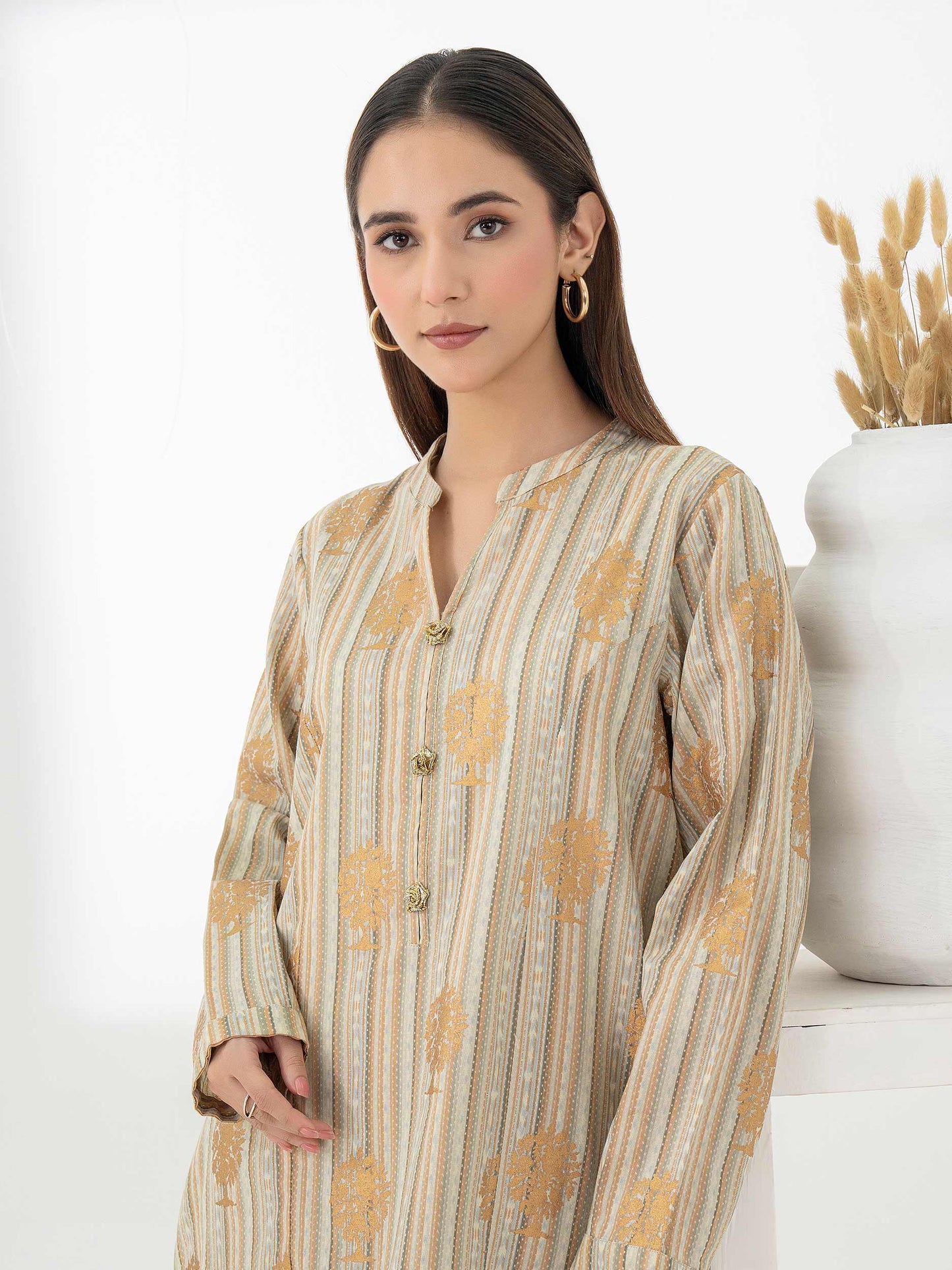 Khaddar Shirt-Paste Print (Pret)