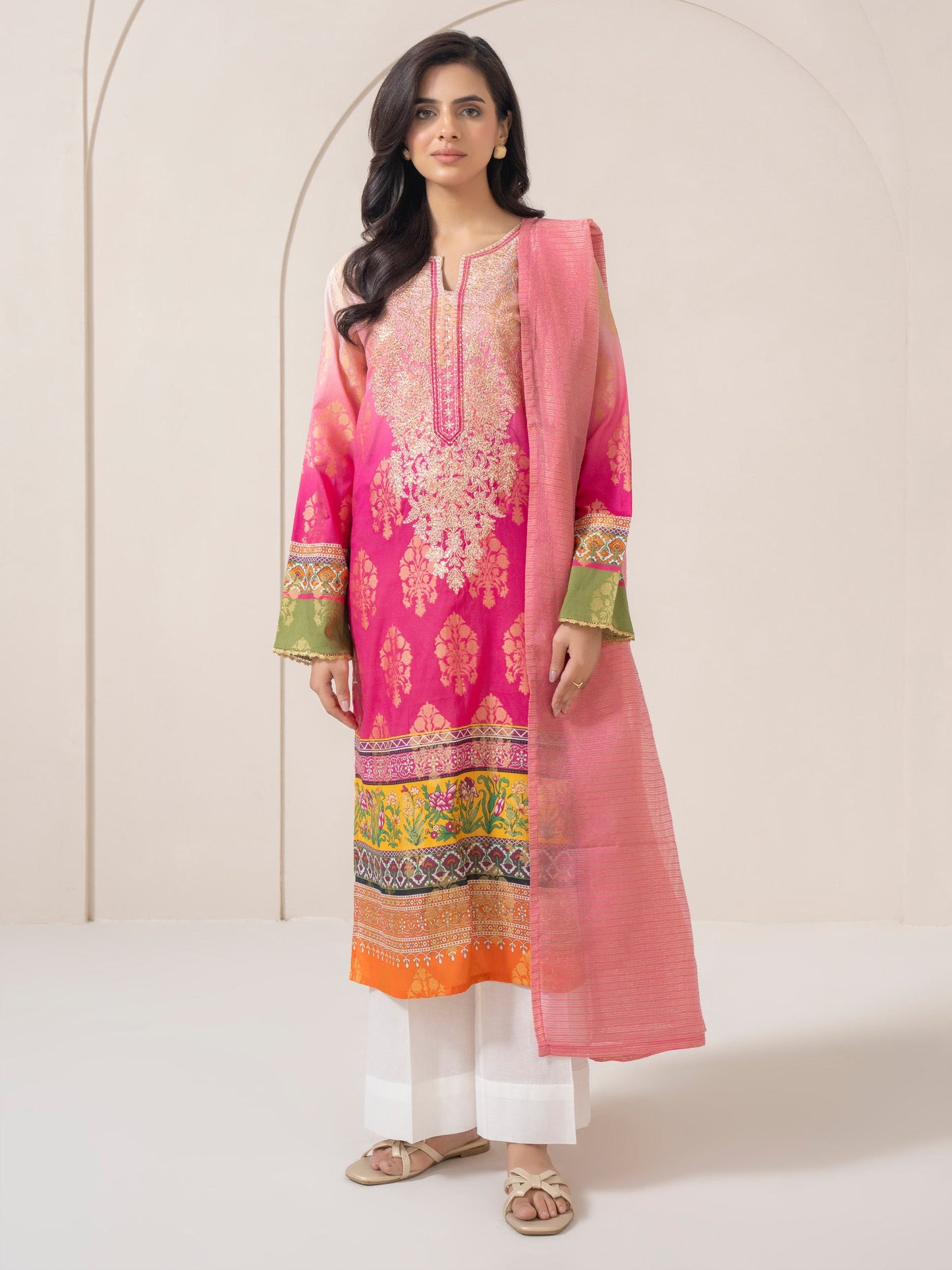 2 Piece Jacquard Suit-Embroidered (Pret)