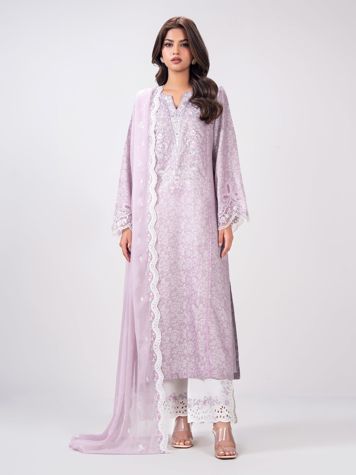 3 Piece Jacquard Yarn Dyed- Embroidered (Pret)