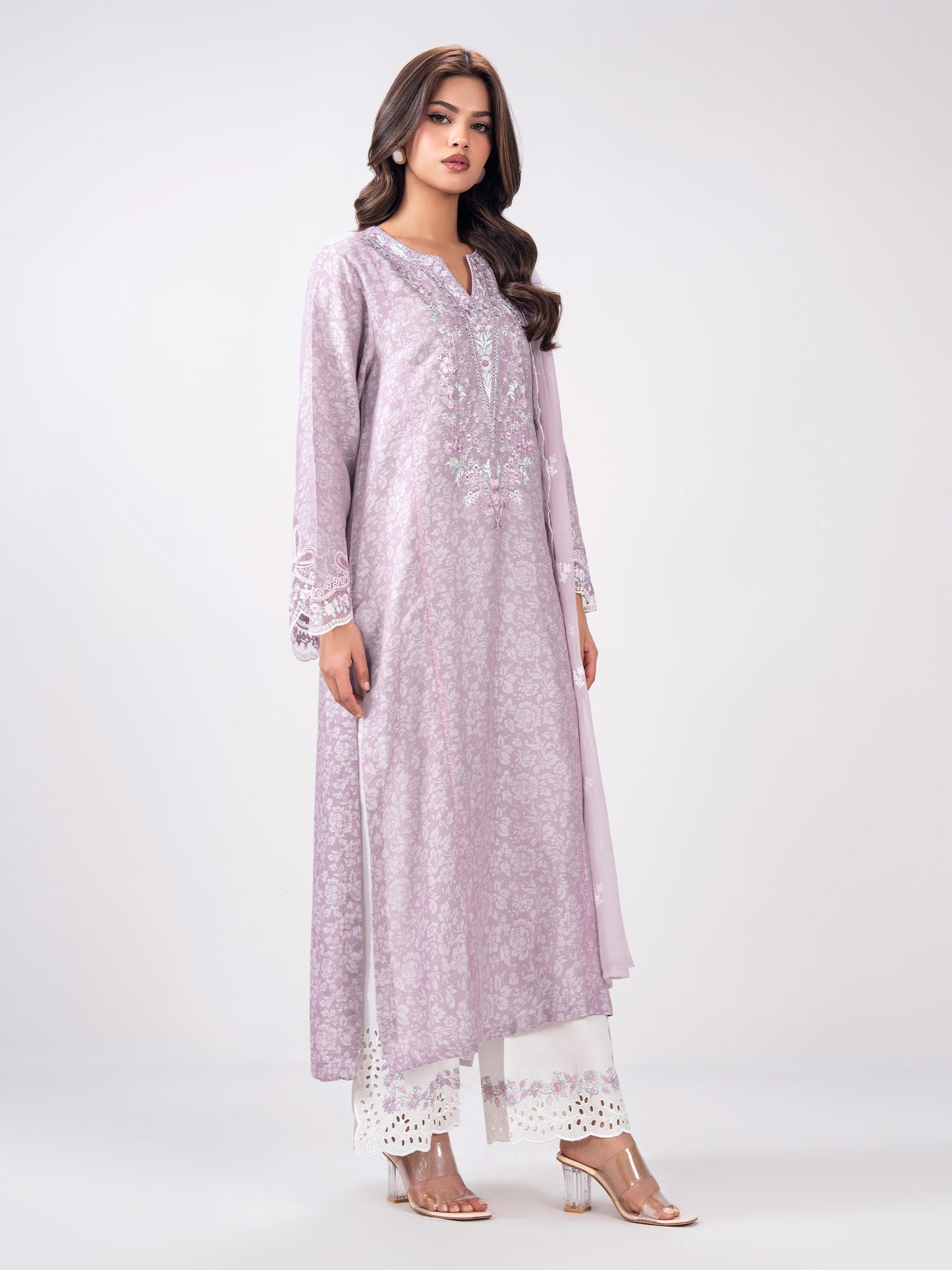 3 Piece Jacquard Yarn Dyed- Embroidered (Pret)