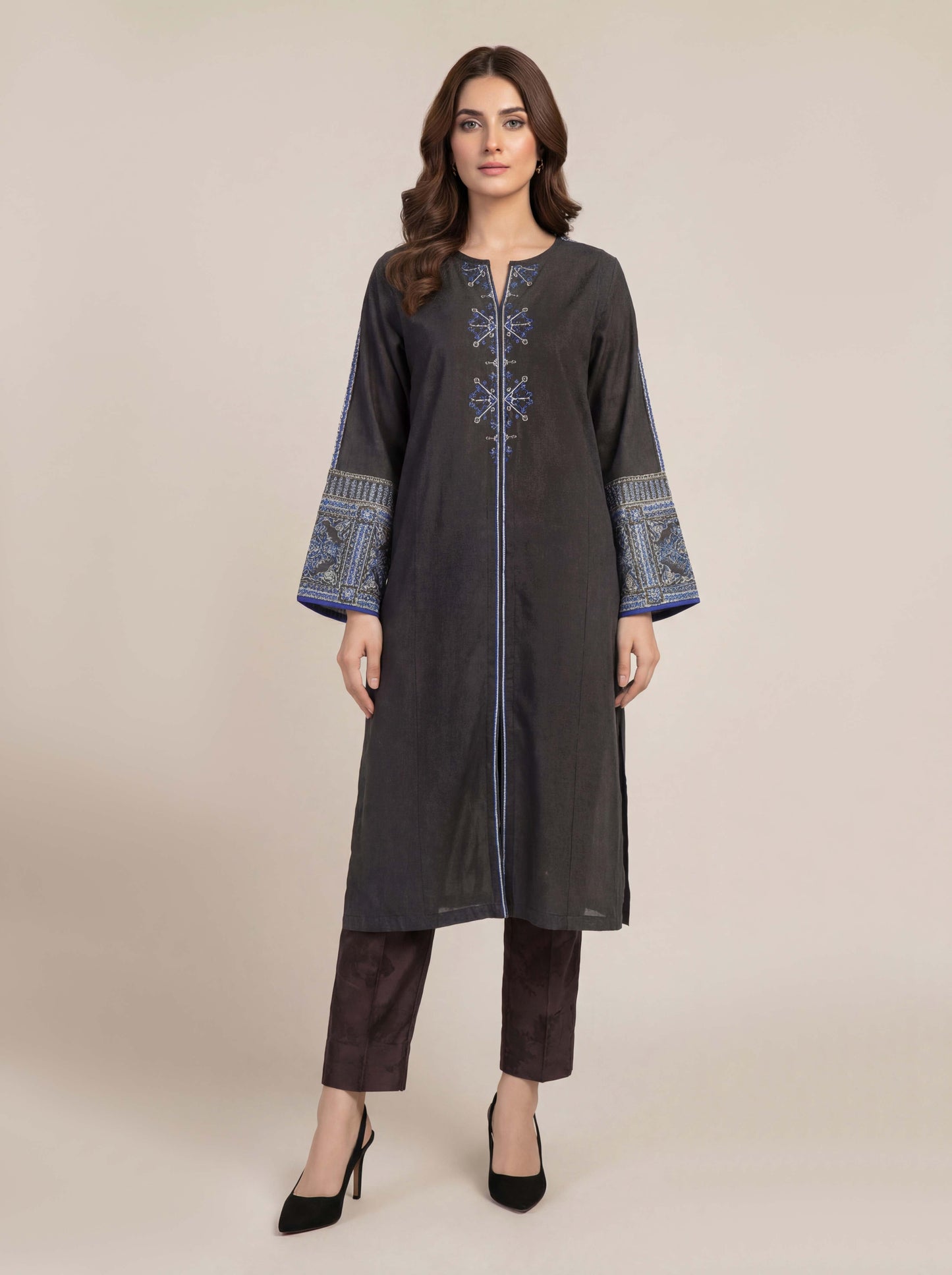 2 Piece Lawn Texture Suit-Embroidered (Pret)