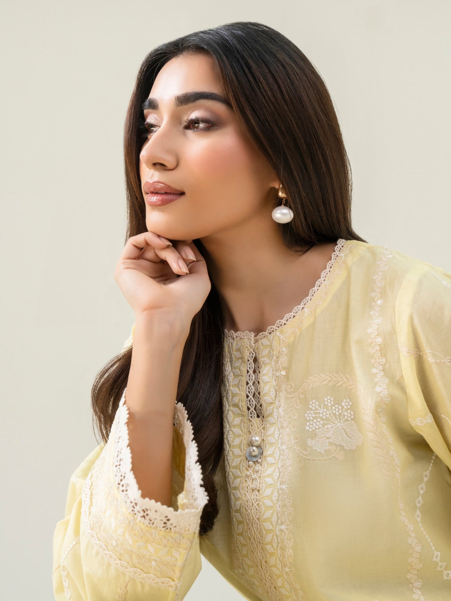 2 Piece Cambric Suit-Embroidered (Pret)