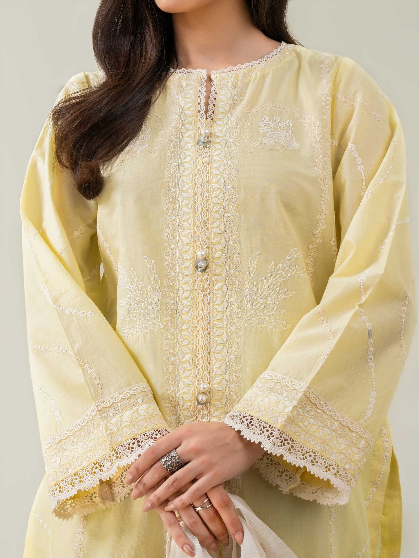 2 Piece Cambric Suit-Embroidered (Pret)