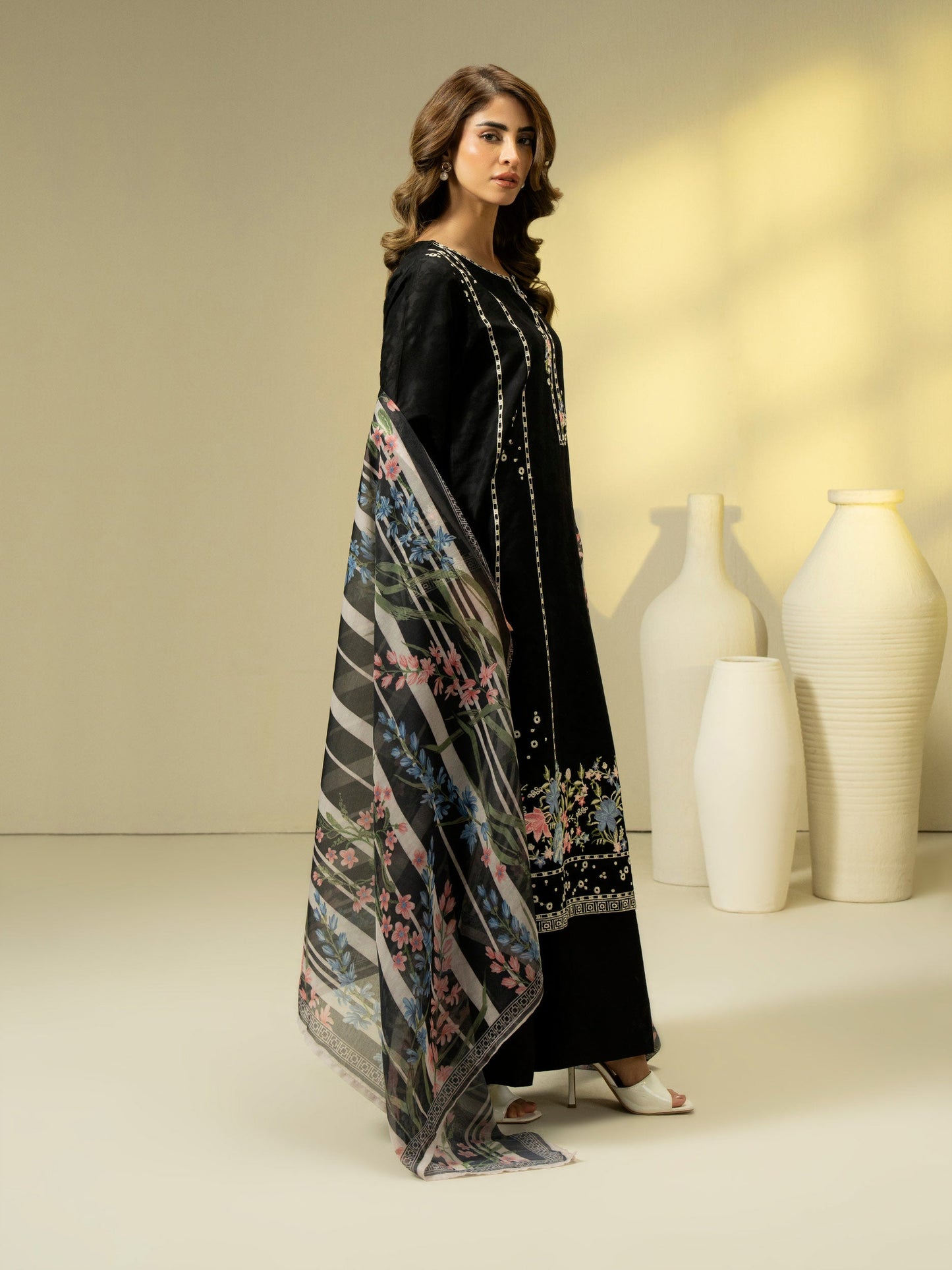 2 Piece Jacquard Suit-Embroidered (Pret)