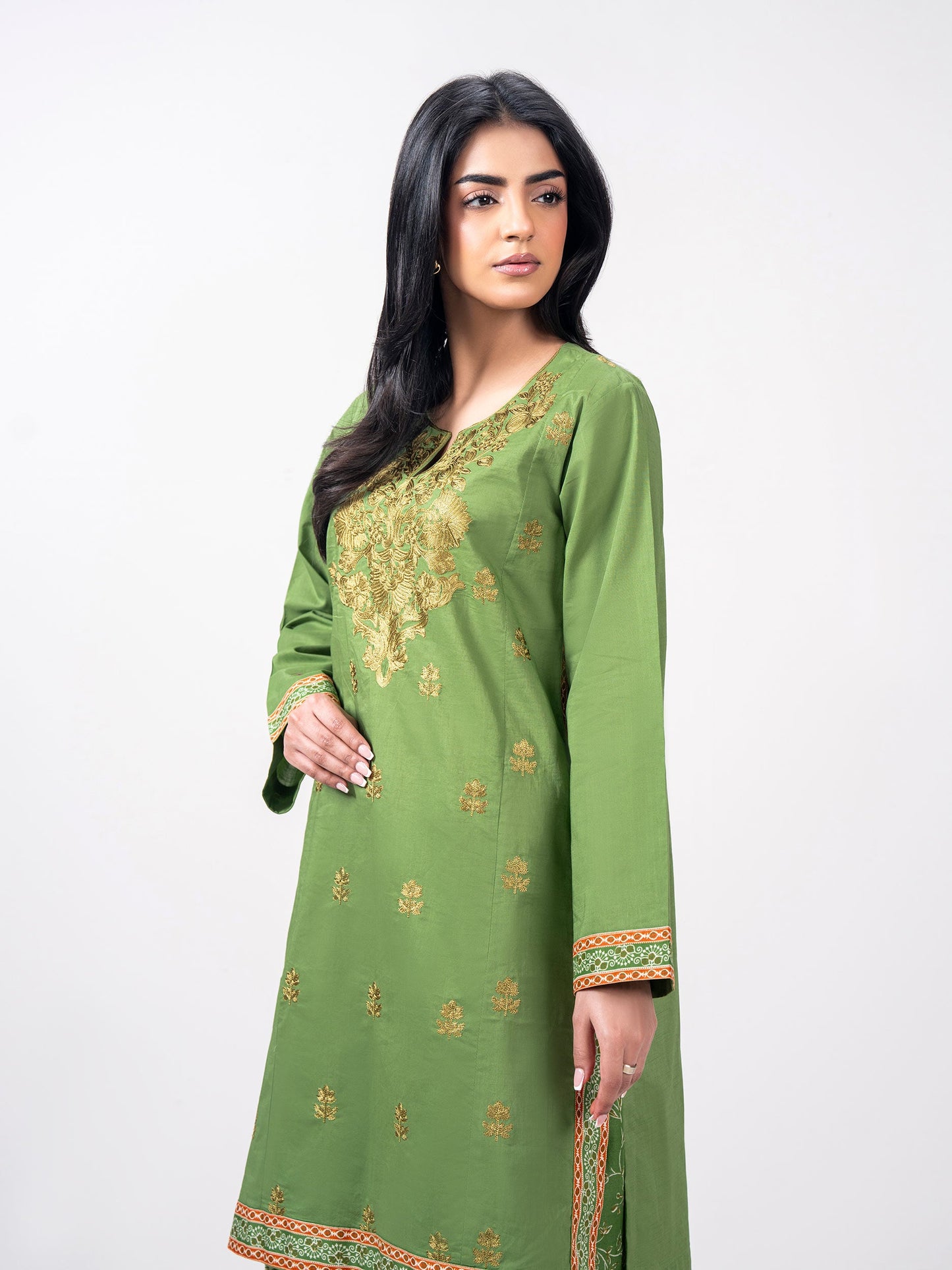 2 Piece Lawn Slub Suit- Embroidered (Pret)