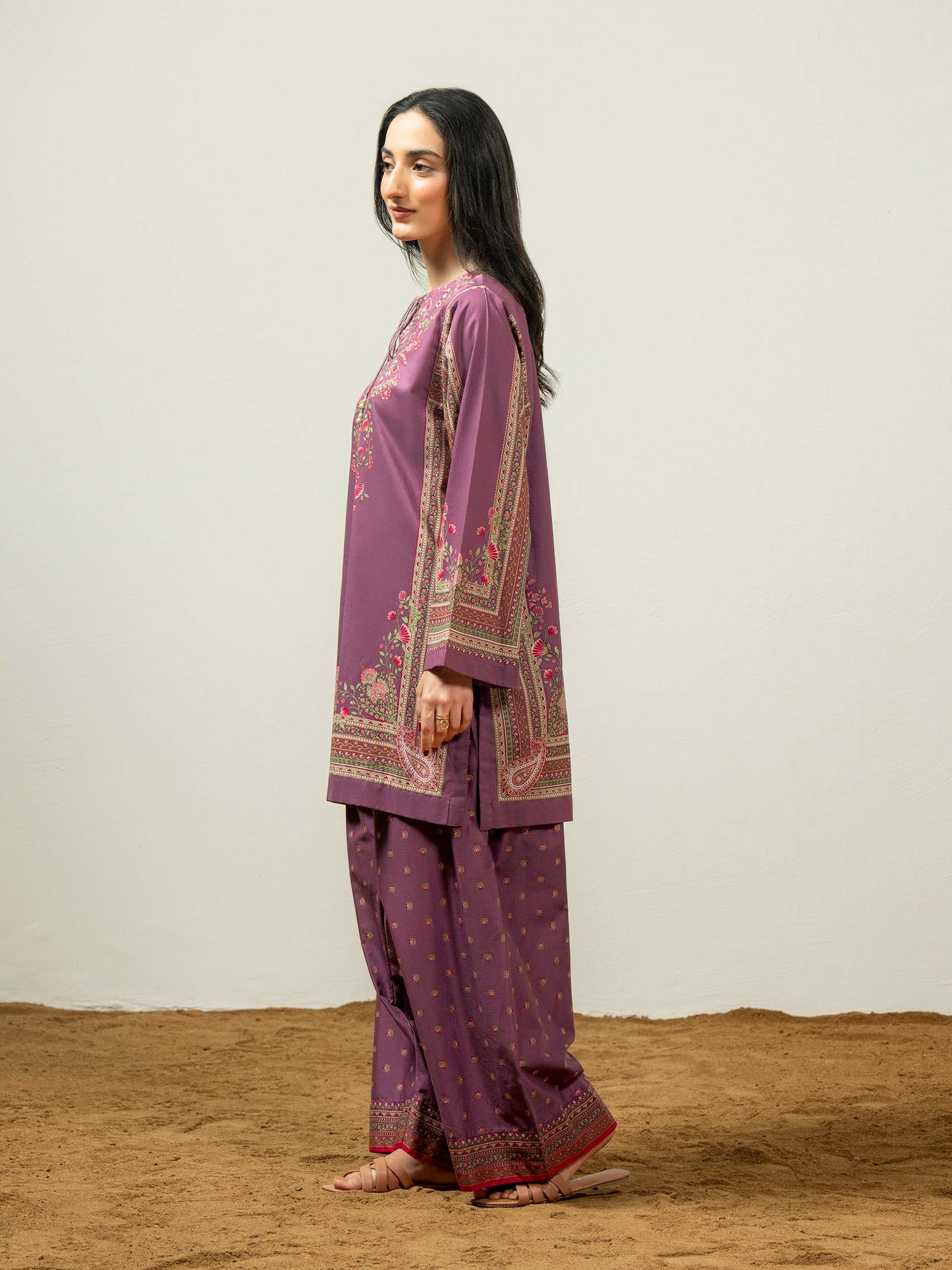 2 Piece Cambric Suit-Printed  (Pret)