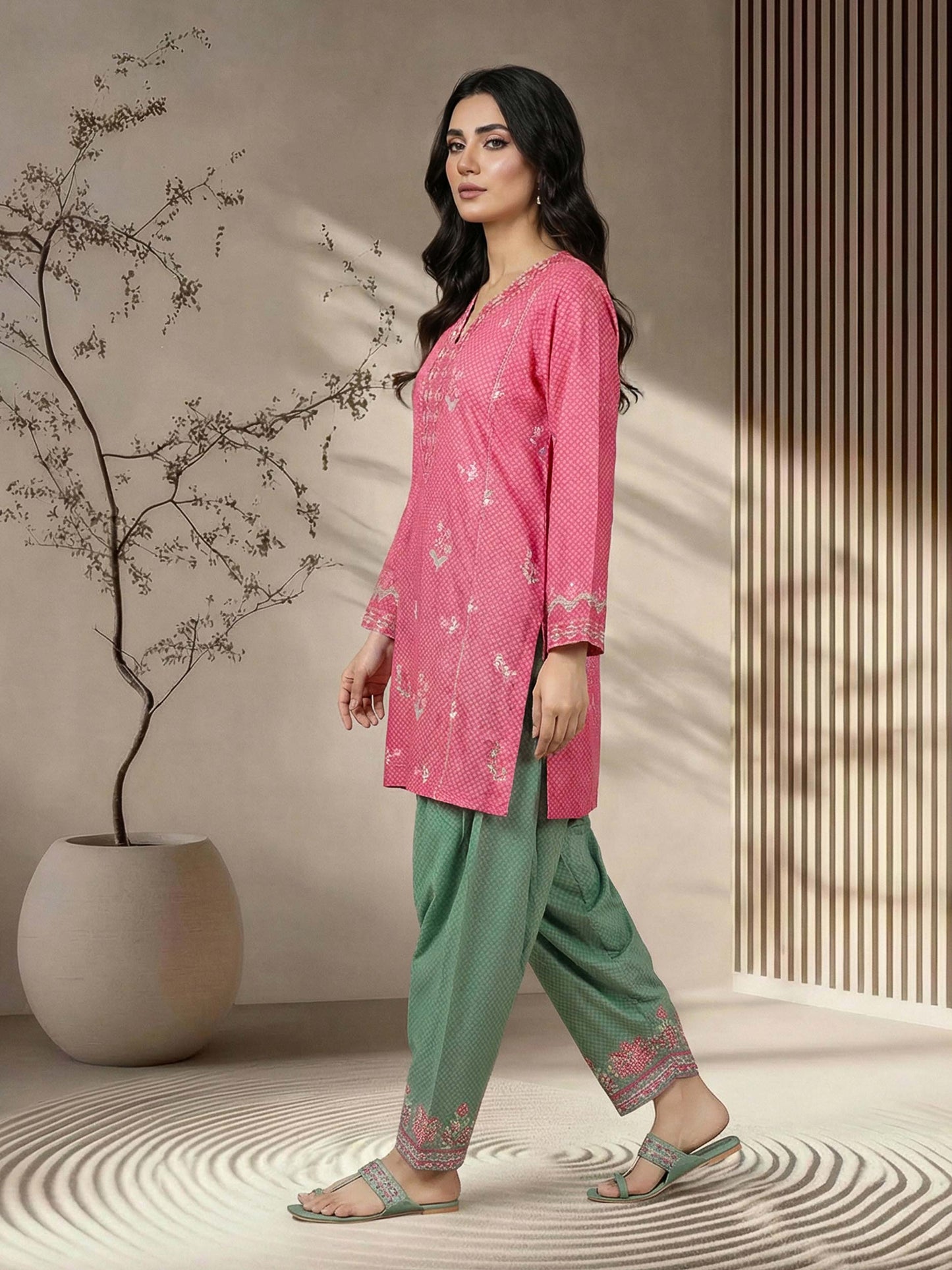 2 Piece Lawn Suit- Embroidered (Pret)