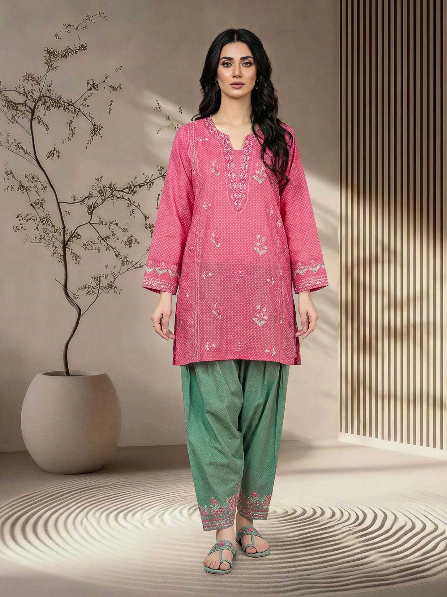 2 Piece Lawn Suit- Embroidered (Pret)