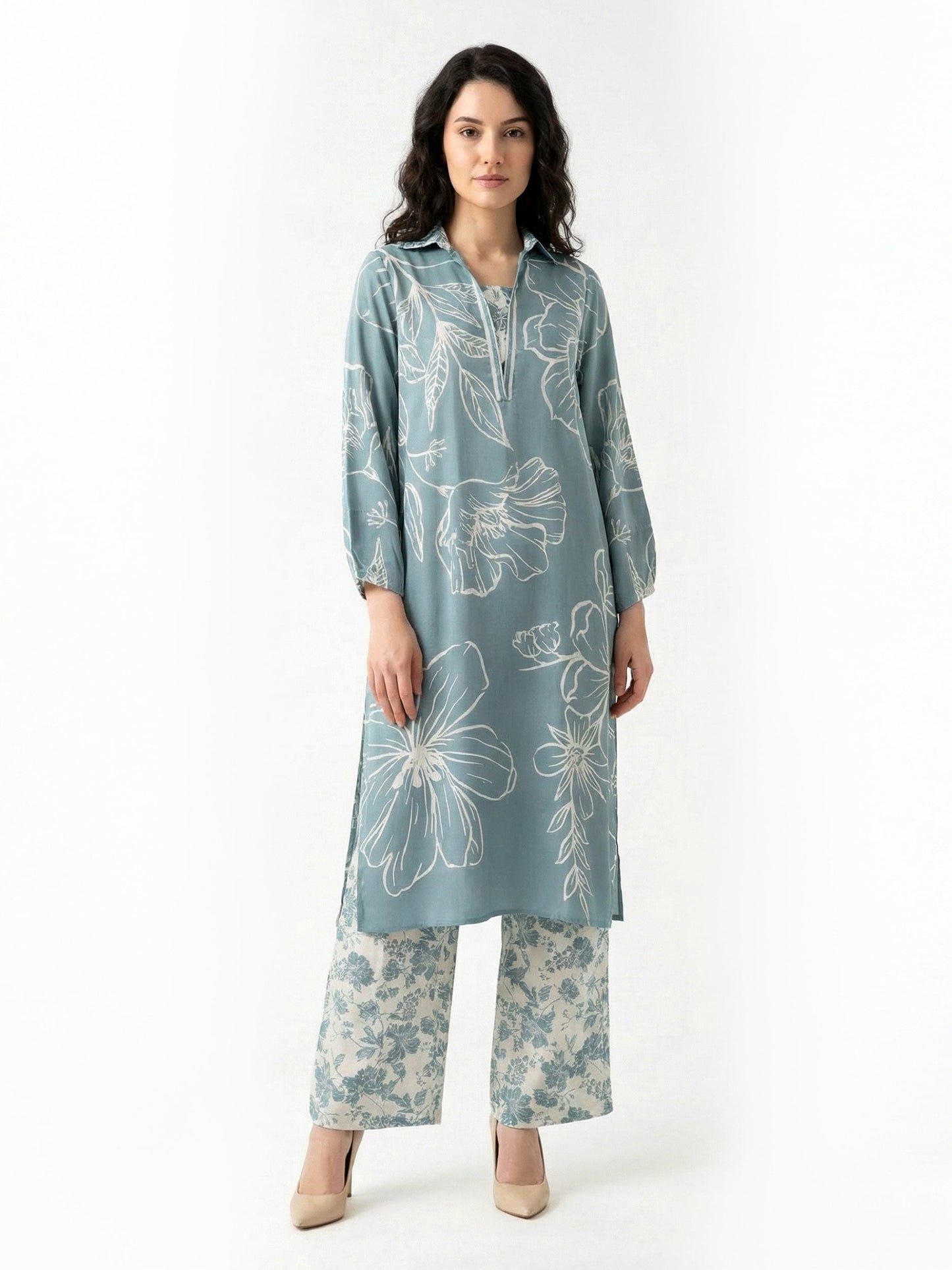 2 Piece Silk Suit- Printed (Pret)
