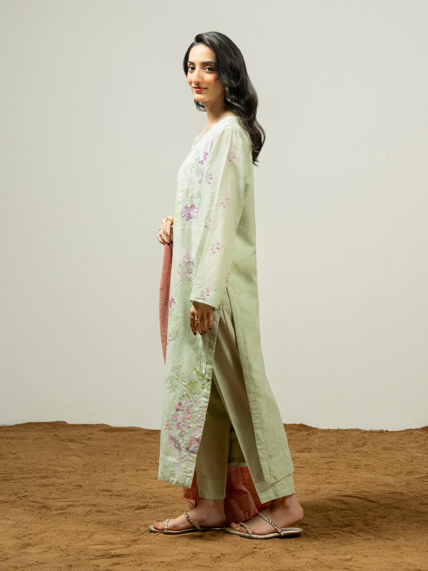3 Piece Jacquard Suit-Embroidered (Pret)