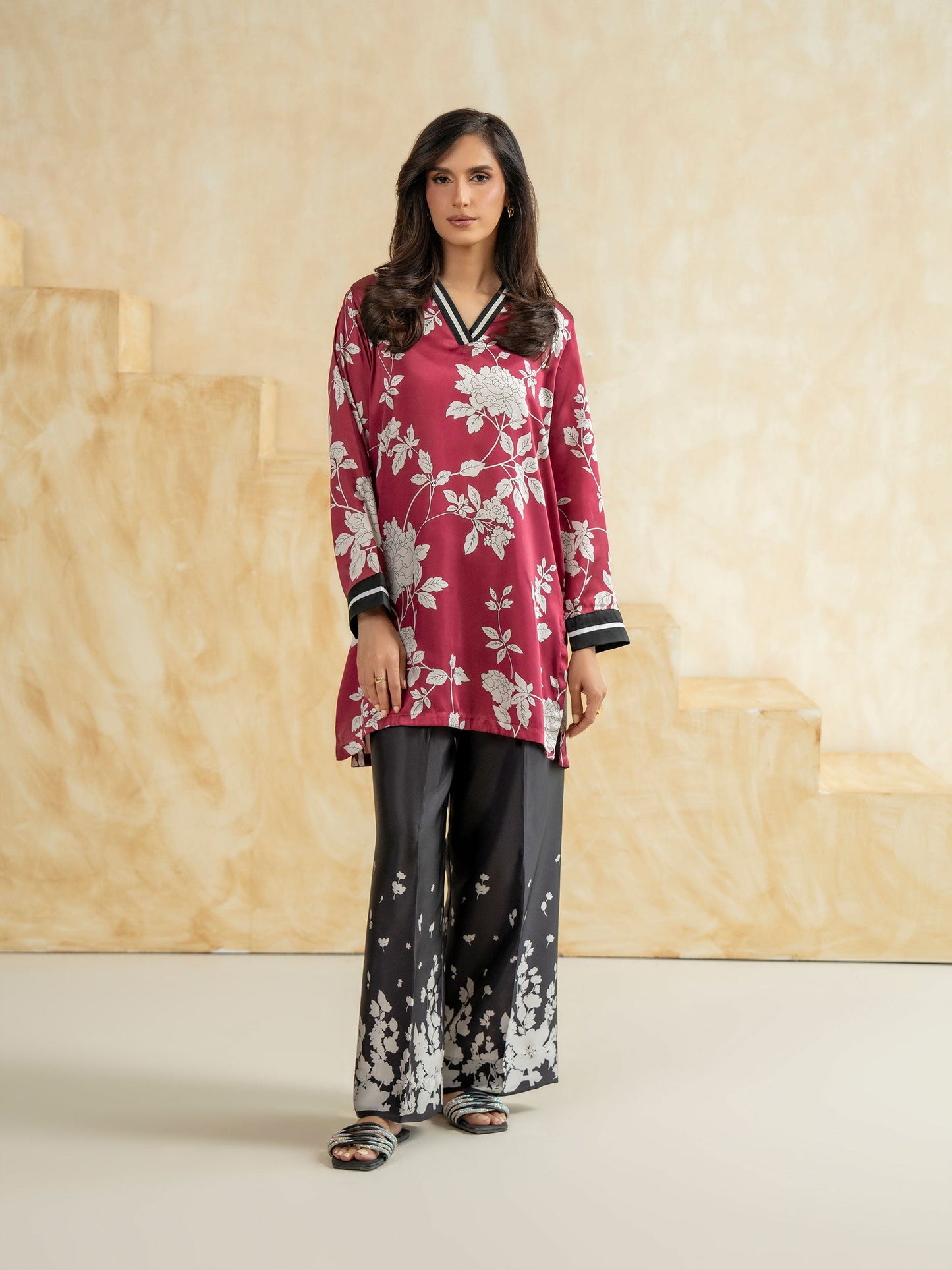 Silk Co-ord Set-Printed (Pret)