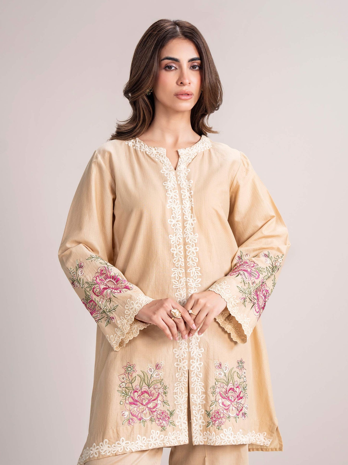 Dobby Co-ord Set- Embroidered