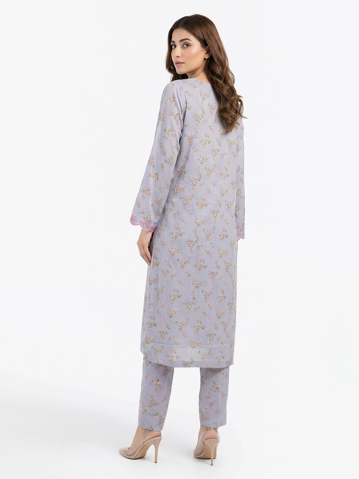 2 Piece Viscose Suit- Embroidered (Pret)