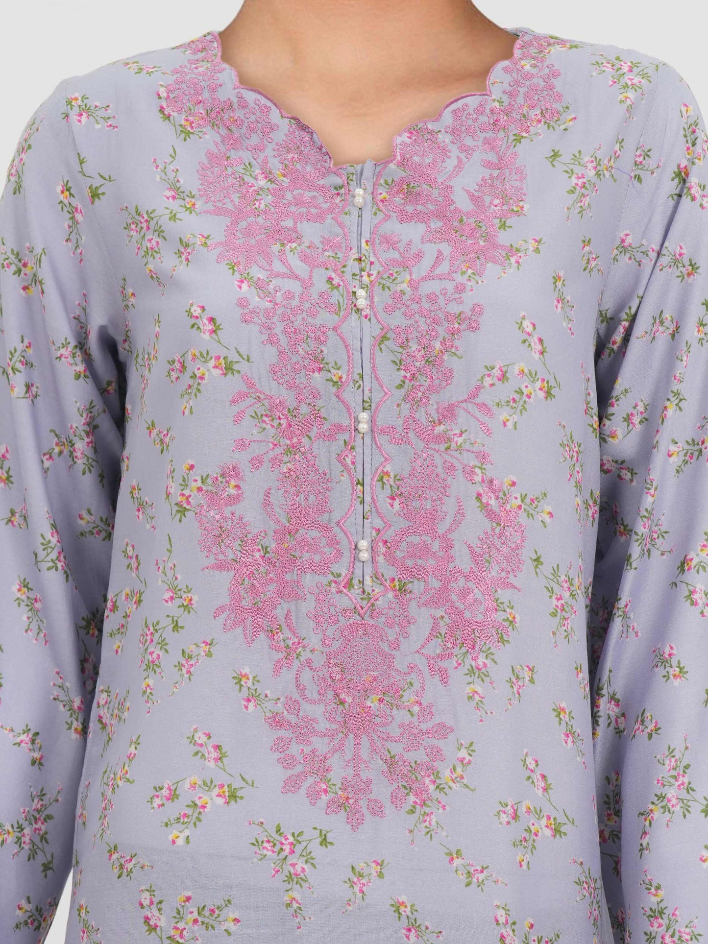 2 Piece Viscose Suit- Embroidered (Pret)