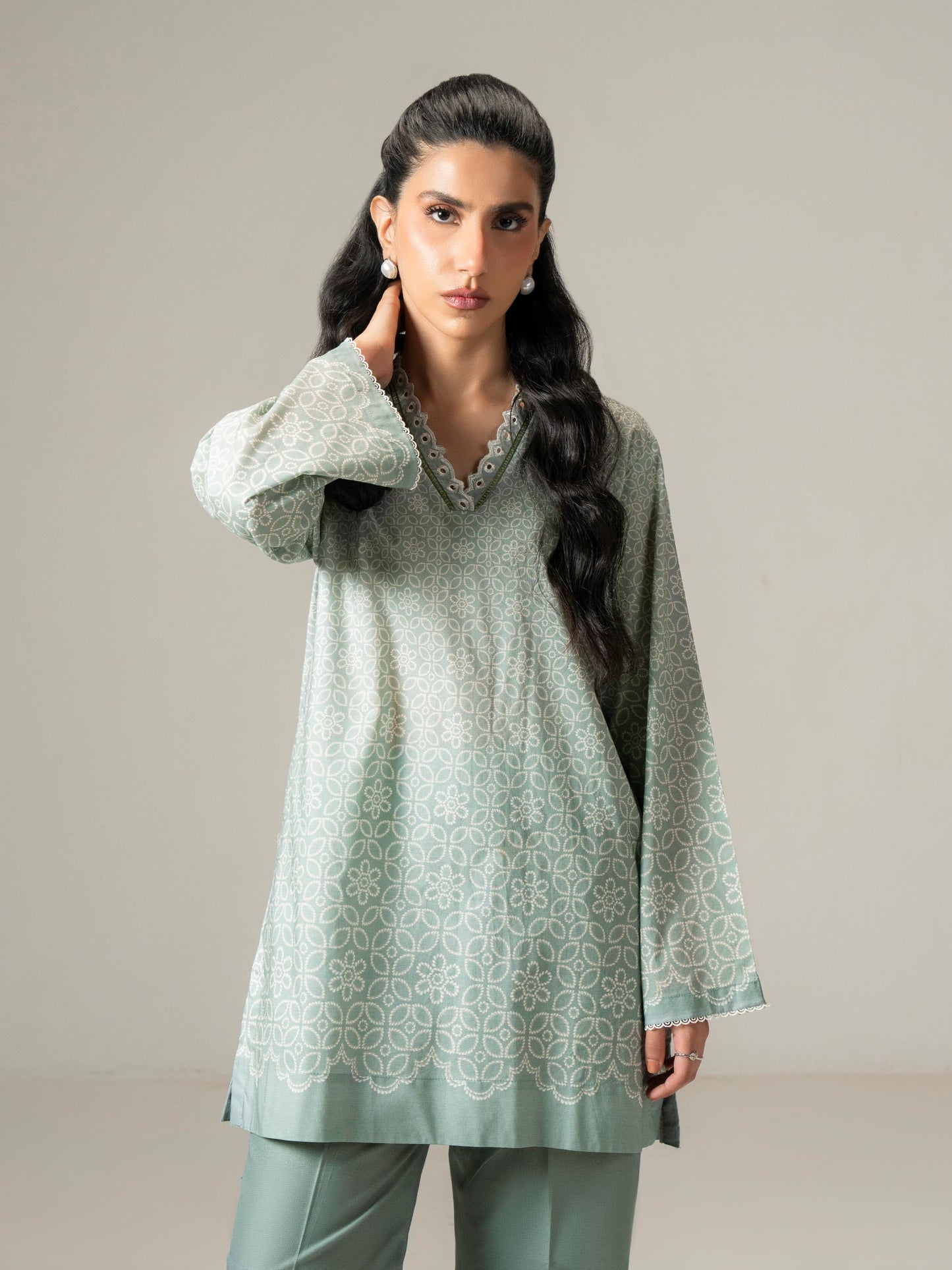 Cambric Co-ord Set-Printed (Pret)