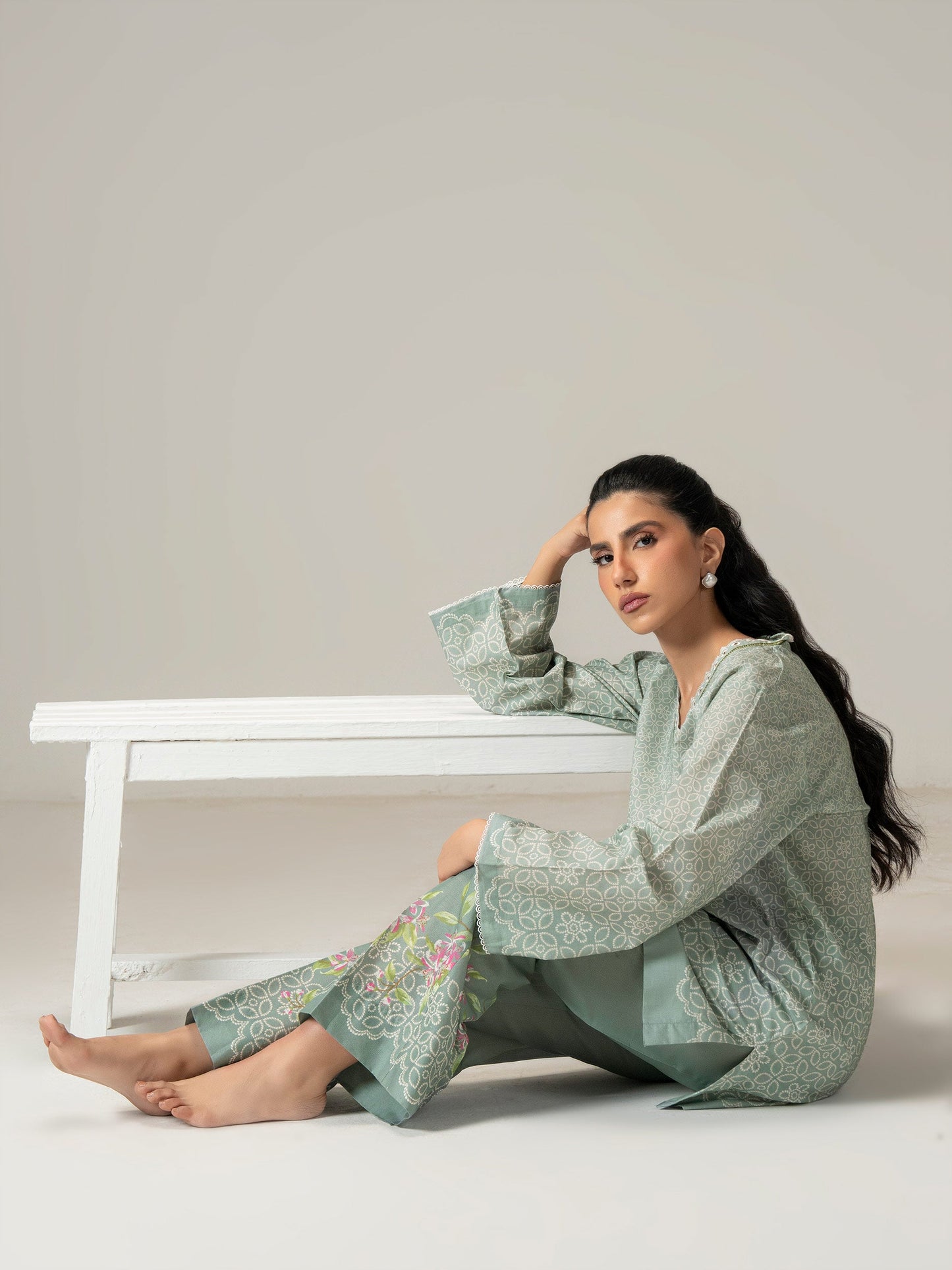 Cambric Co-ord Set-Printed (Pret)