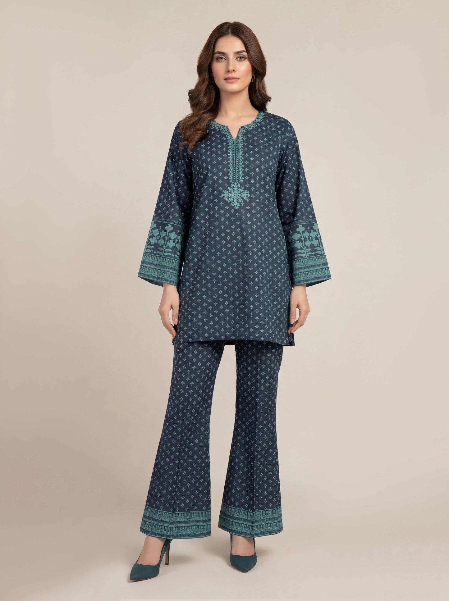 Cambric Co-ord Set- Embroidered