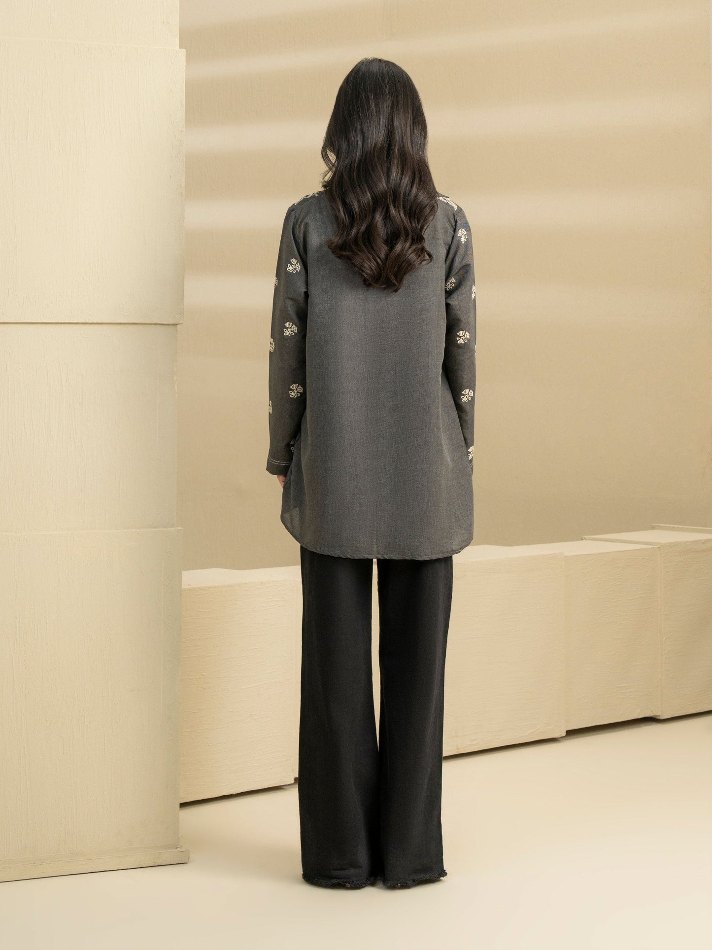 Denim Kurti-Embroidered (Pret)