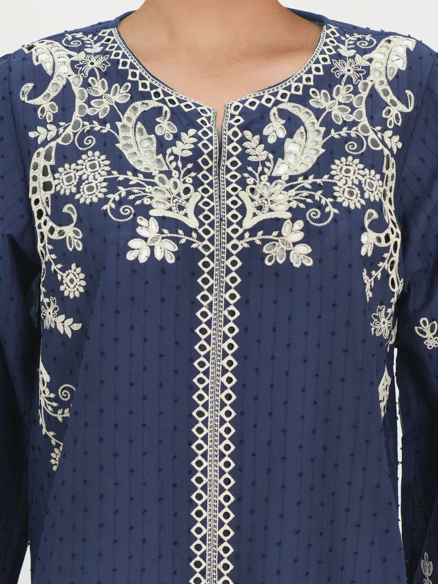 Lawn Texture Kurti- Embroidered (Pret)