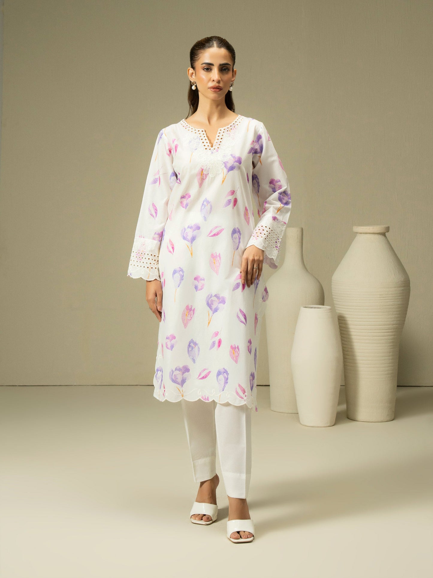 Cambric Shirt-Embroidered (Pret)